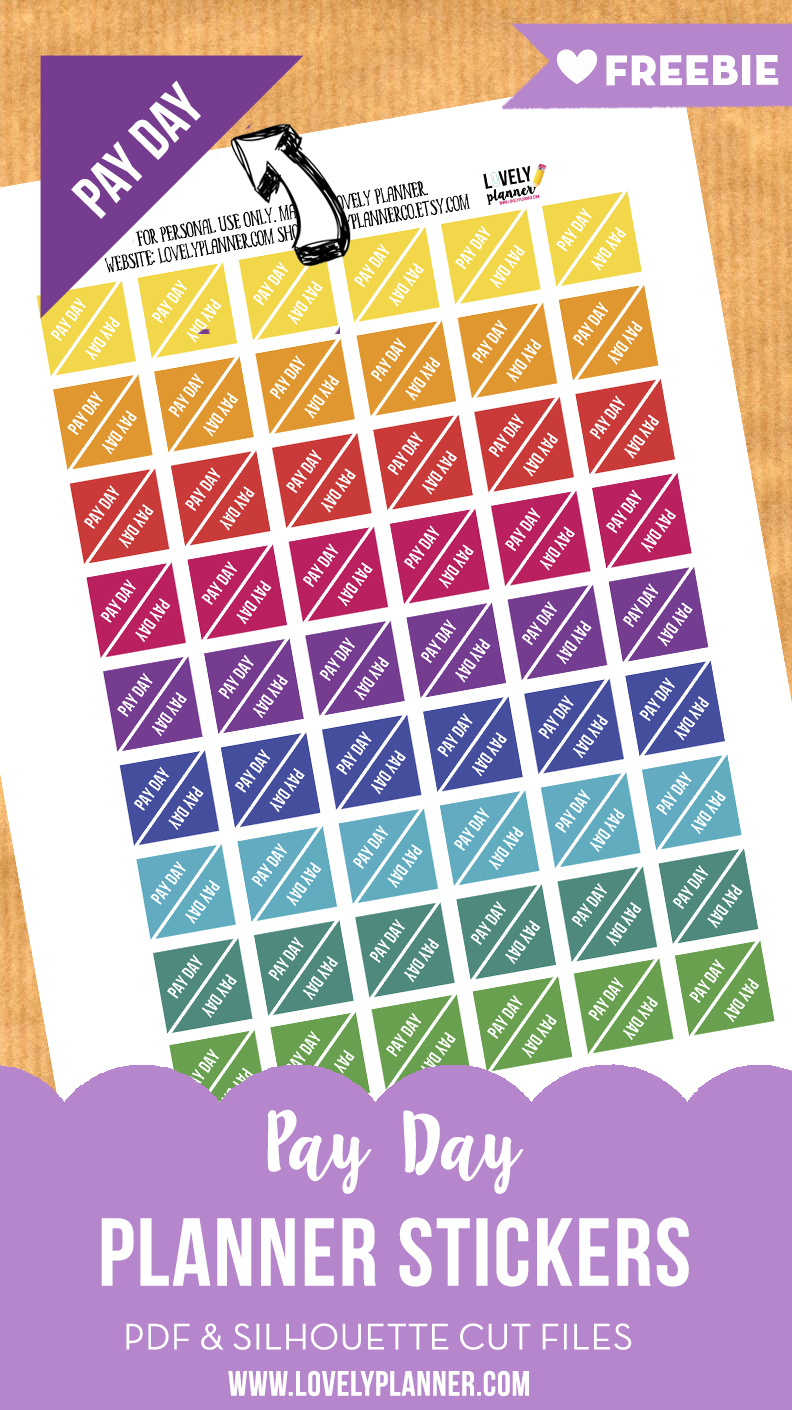 Free Functional Planner Stickers : Pay Day Stickers - Lovely Planner for Free Printable Payday Stickers