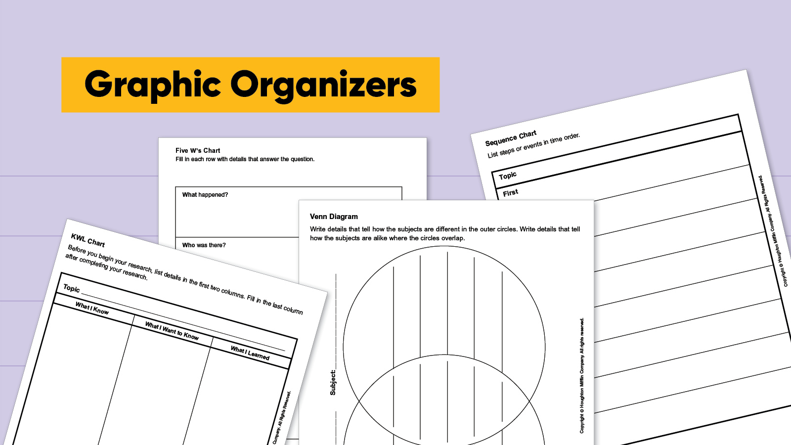 Free Graphic Organizer Templates | Houghton Mifflin Harcourt within Free Printable Graphic Organizers