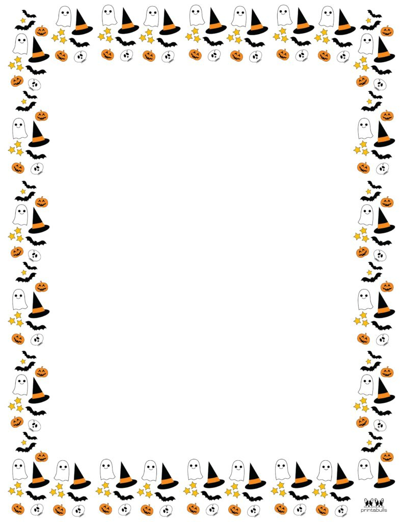 Free Halloween Borders &amp;amp; Frames | Printabulls in Free Printable Halloween Stationery Borders