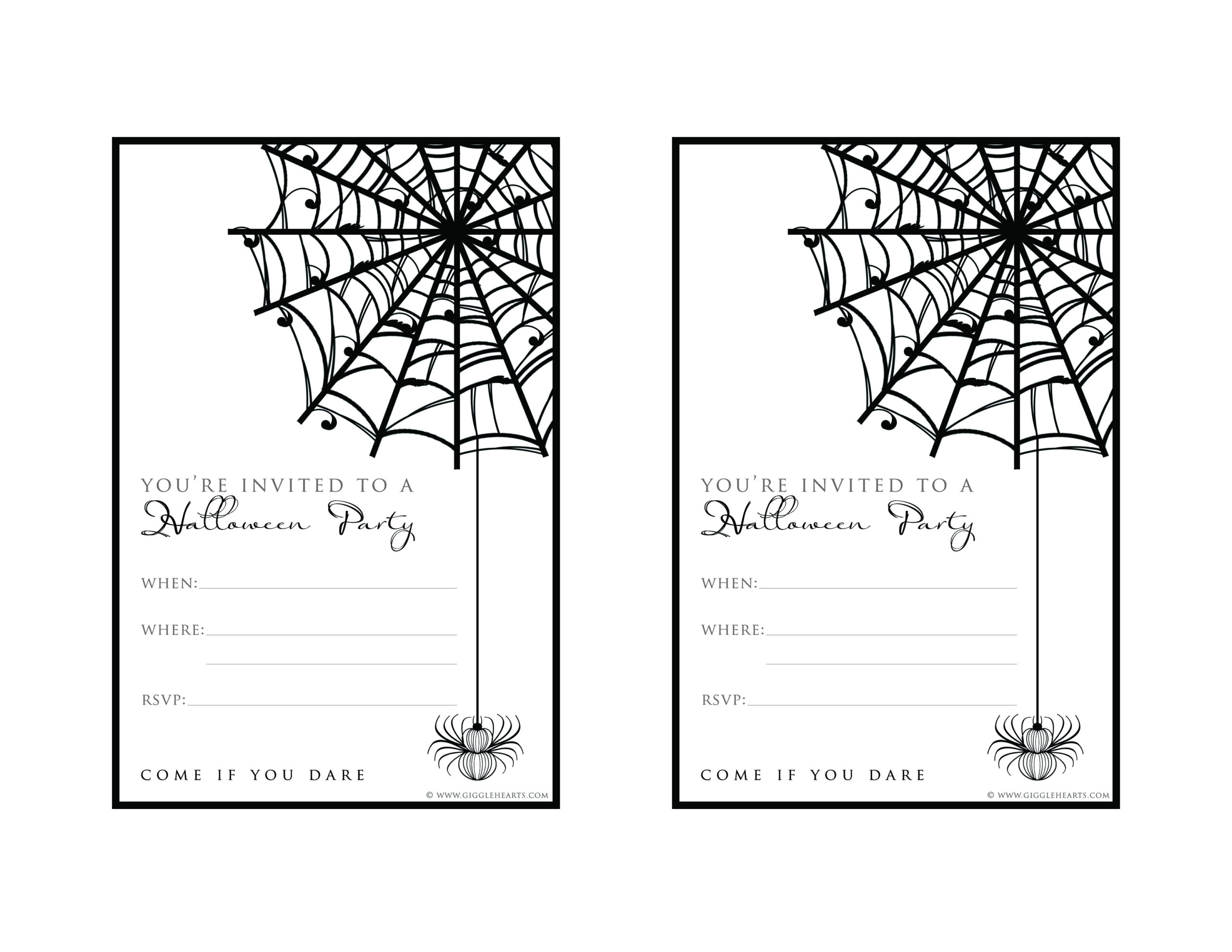 Free Halloween Party Invitation Printable With Glitter For A Fun in Halloween Invitations Free Printable Black And White