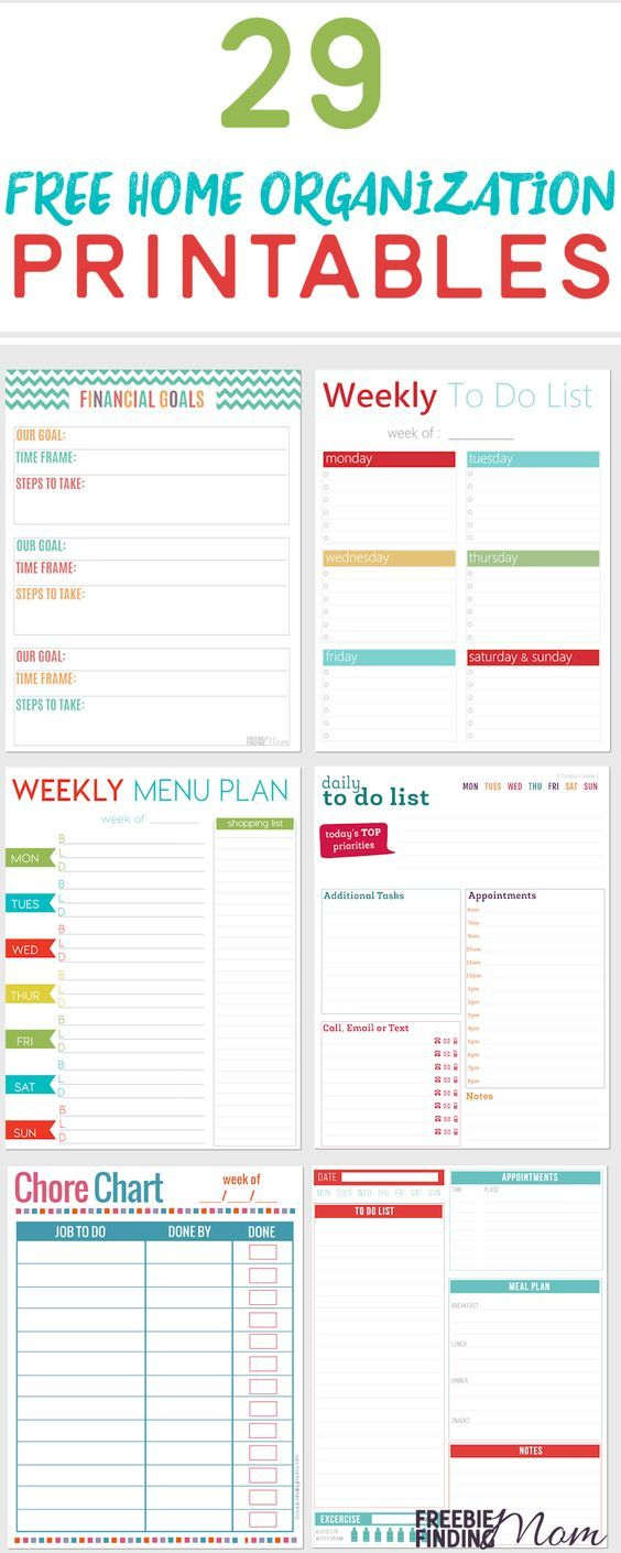 Free Home Organization Printables in Free Printable Forms For Organizing