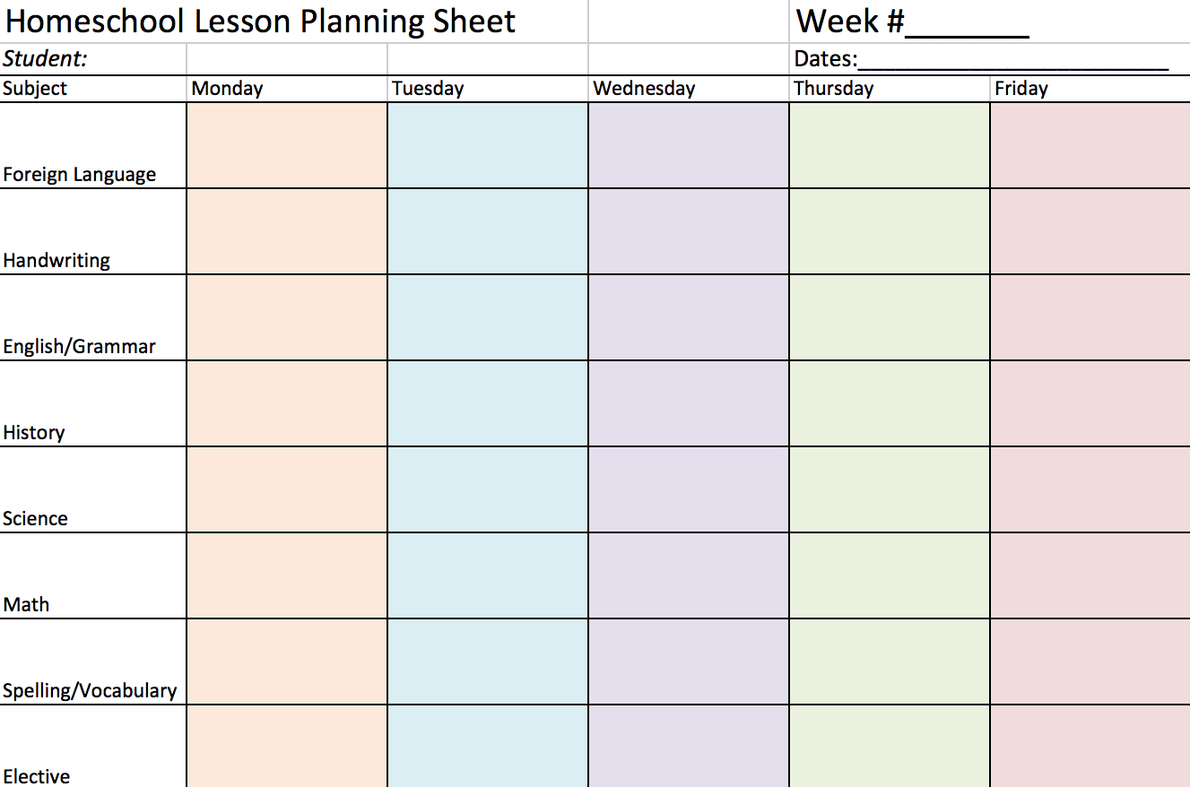 Free Homeschool Lesson Planning Sheet | Simply Being Mommy pertaining to Homeschool Lesson Planner Free Printable