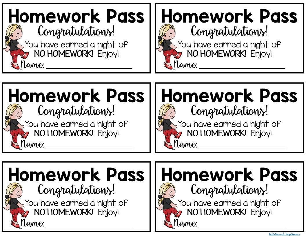 Free Homework Pass Template Printable - Printable Templates Free for Get Out of Homework Free Pass Printable