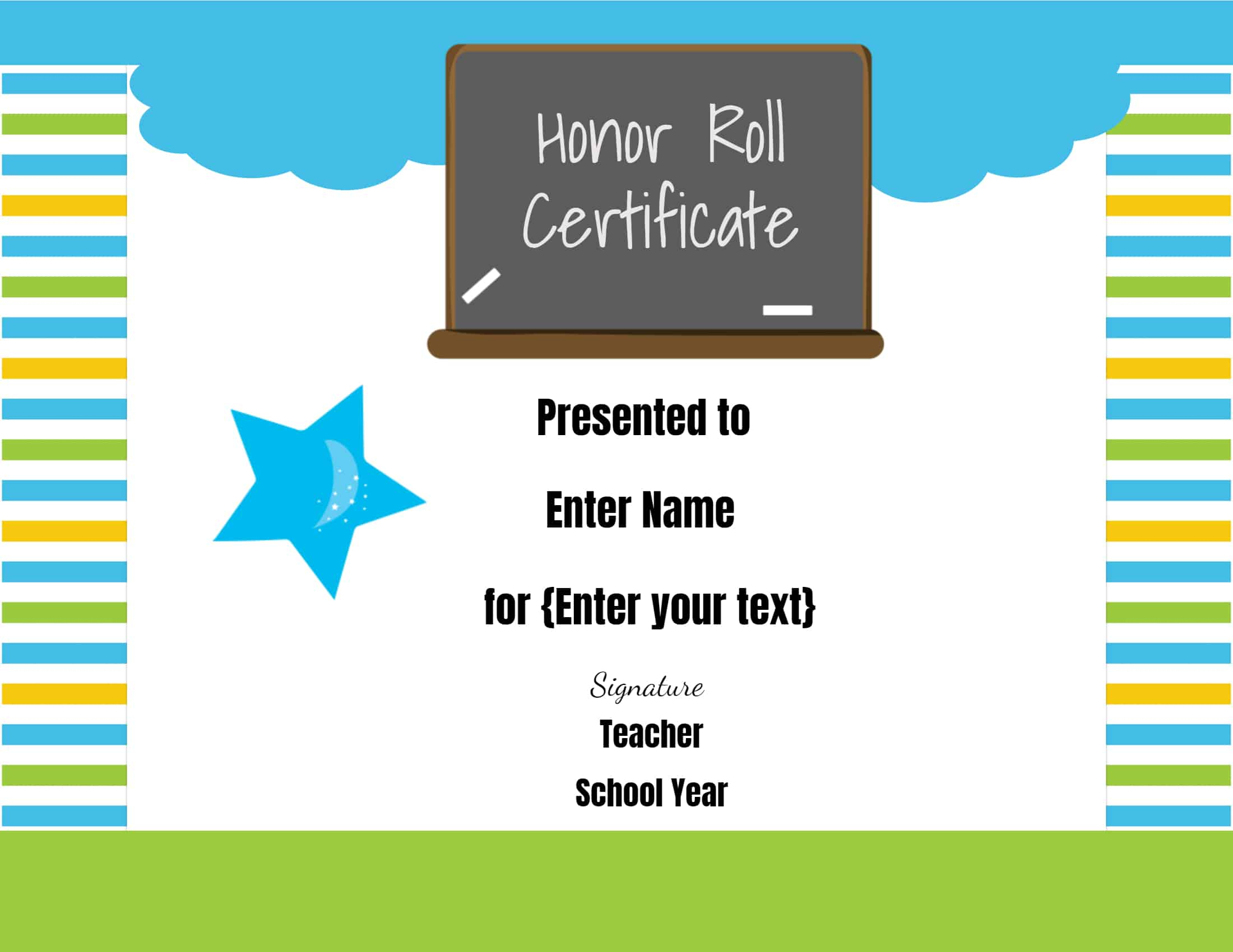 Free Honor Roll Certificate Templates - Customize Online inside Free Printable Honor Roll Certificates Kids