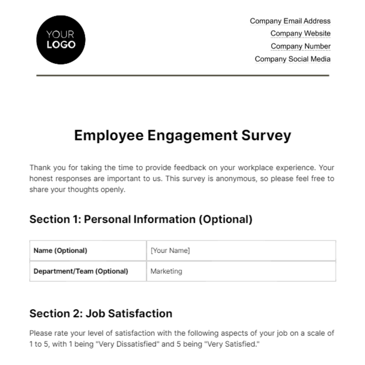 Free Hr Form Templates &amp;amp; Examples - Edit Online &amp;amp; Download pertaining to Free Printable Hr Forms