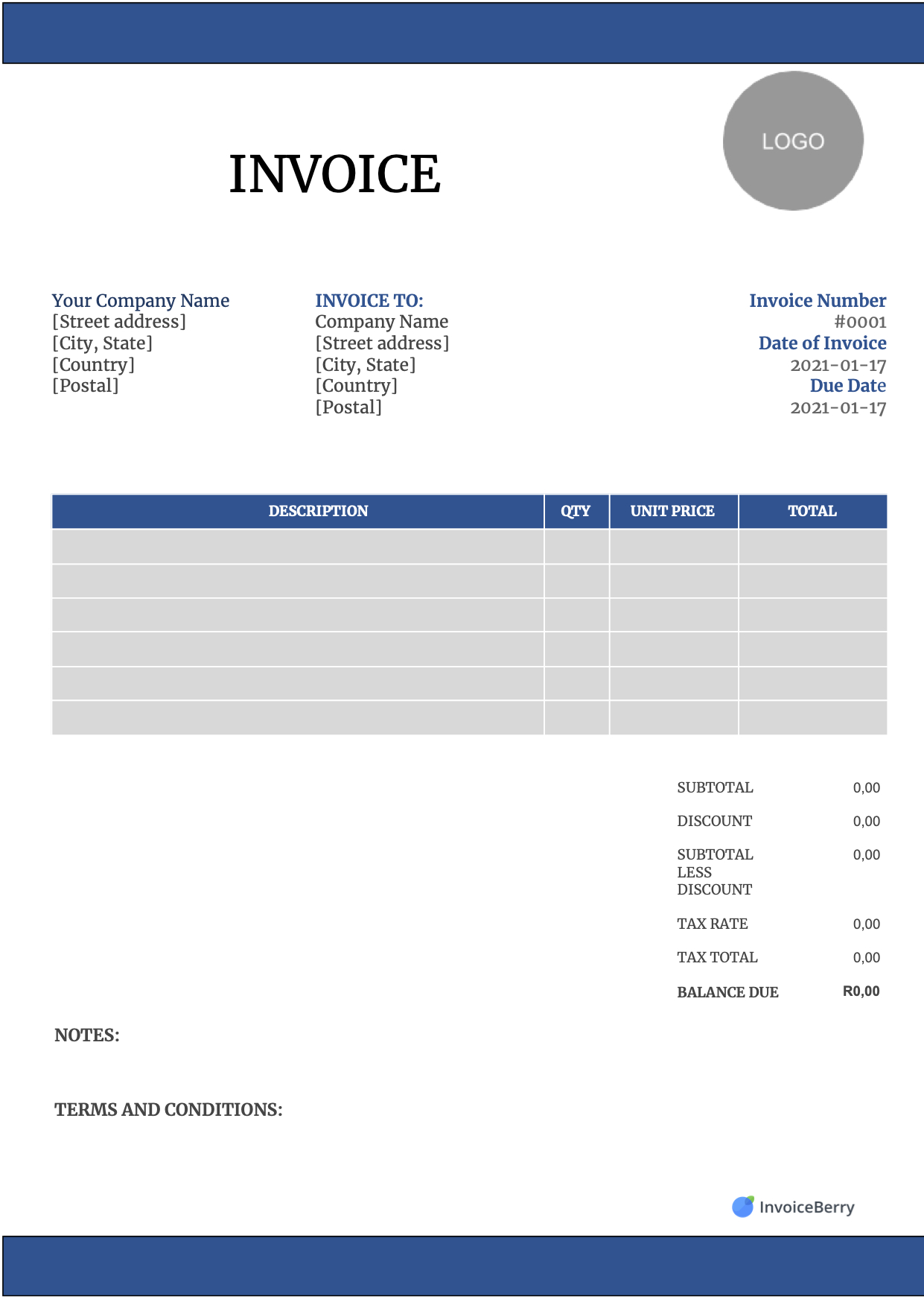 Free Invoice Templates Download - All Formats And Industries for Free Printable Invoice Forms