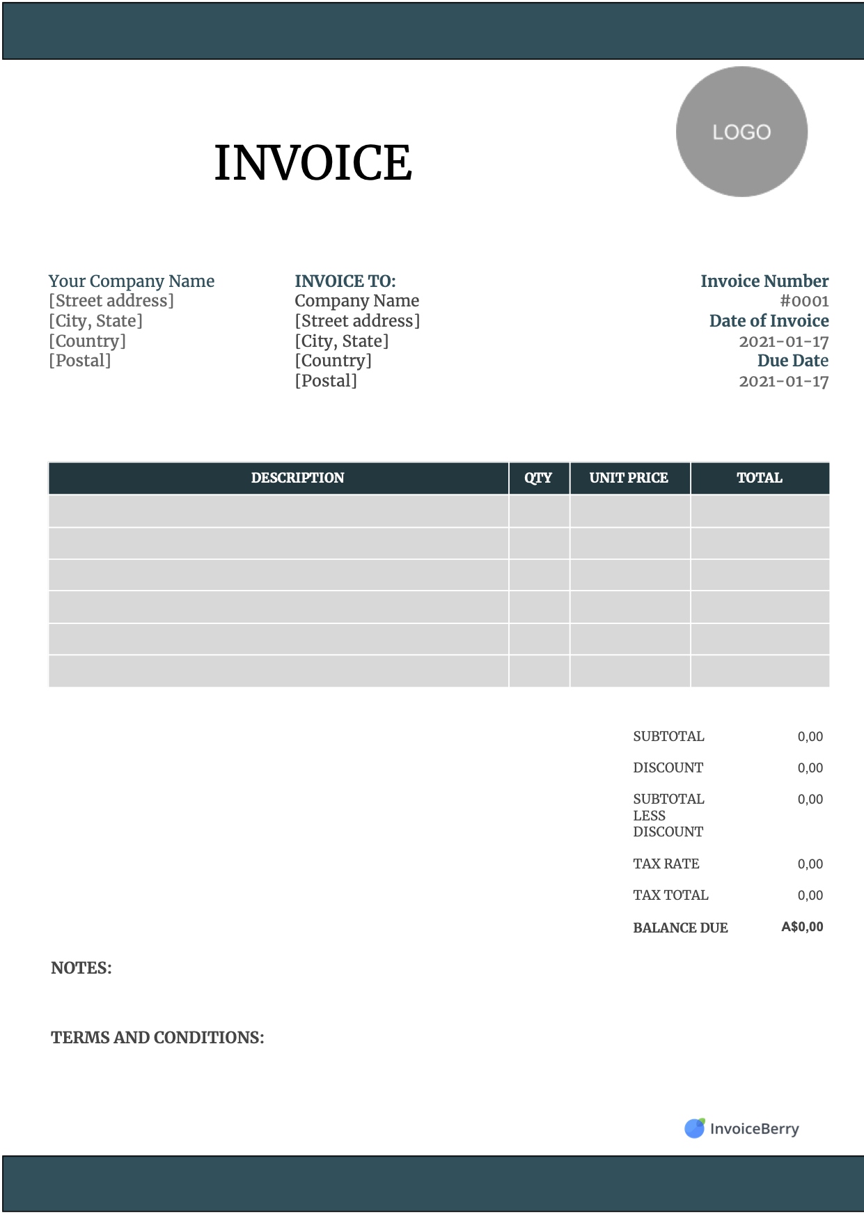 Free Invoice Templates Download - All Formats And Industries inside Free Printable Blank Invoice Sheet