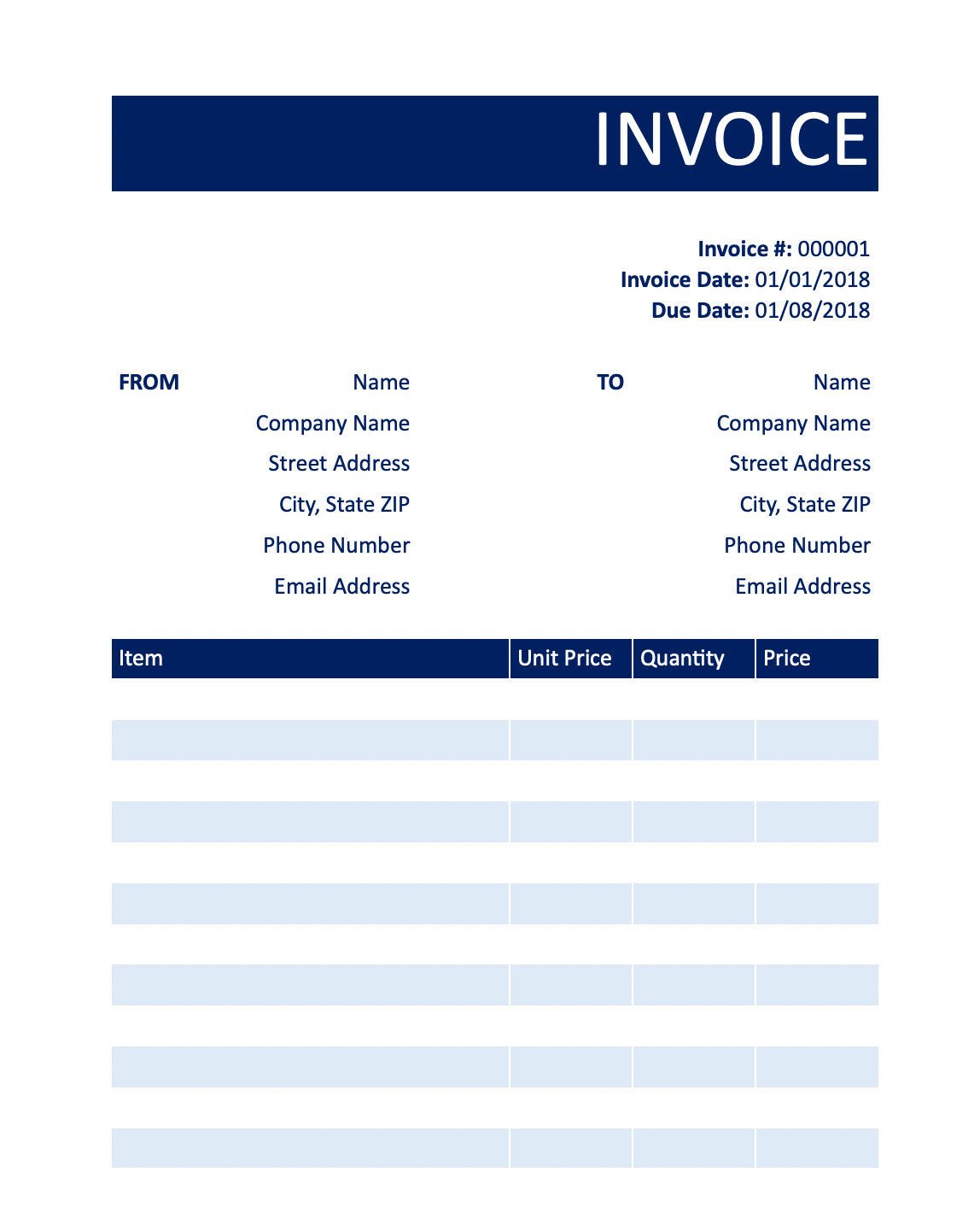 Free Invoice Templates | Printable Pdf, Word, Excel with Free Printable Work Invoices