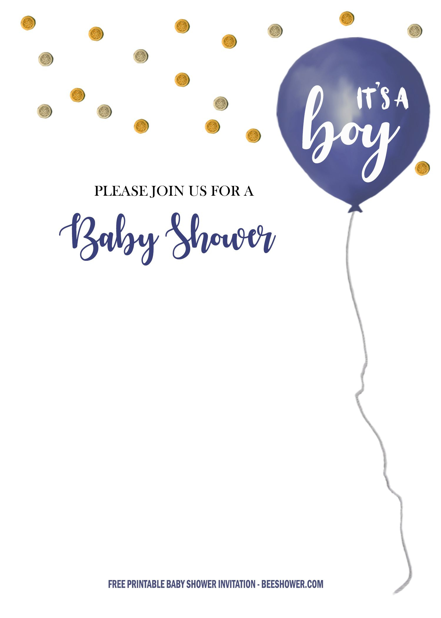 Free It&amp;#039;S A Boy Baby Shower Invitation Templates | Beeshower intended for Free Printable Baby Shower Invitations Templates For Boys