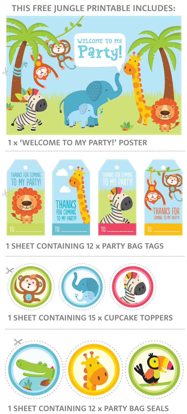 Free Jungle Party Invitation Printables regarding Free Jungle Printables