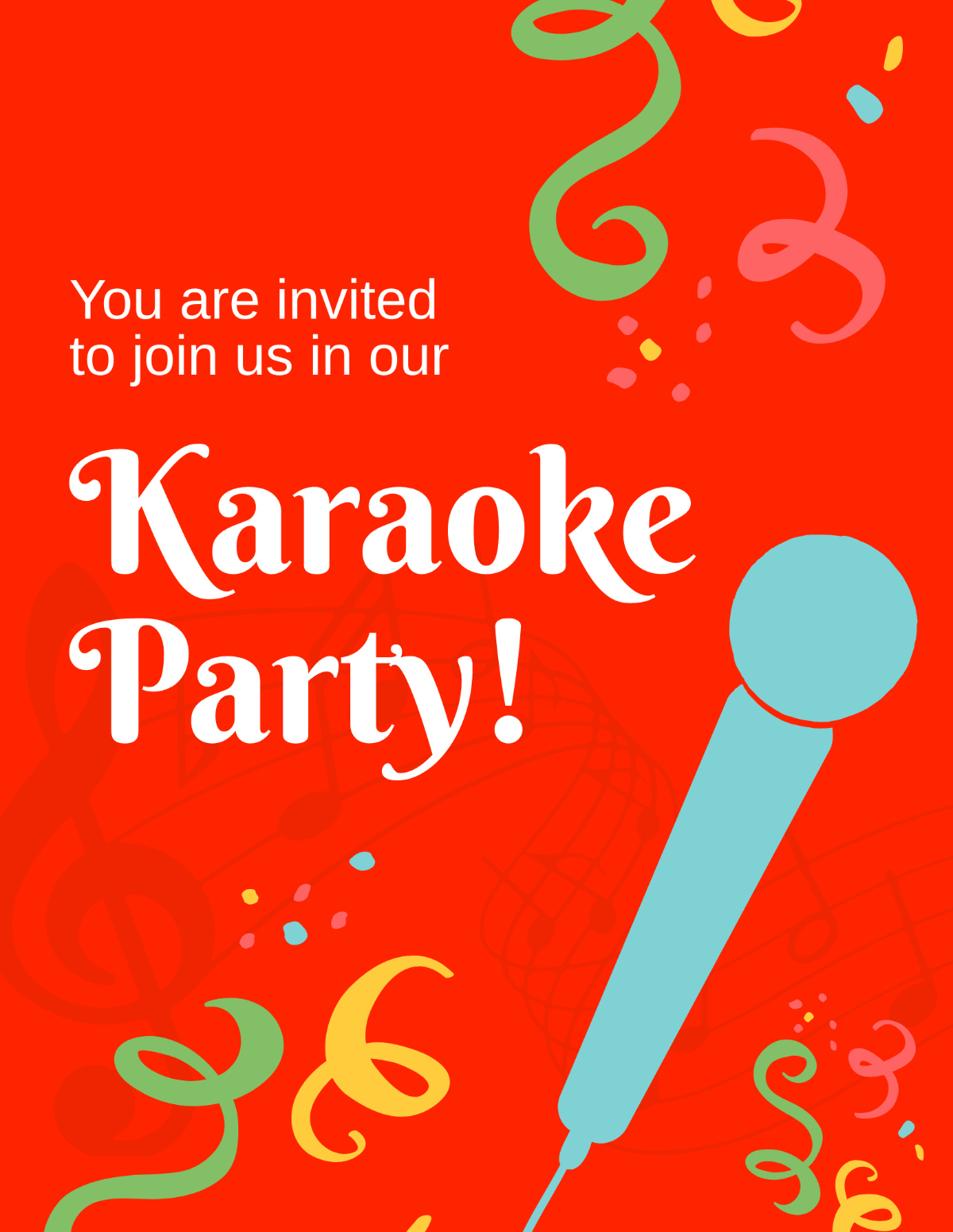 Free Karaoke Invitation Templates &amp;amp; Examples - Edit Online intended for Free Printable Karaoke Party Invitations