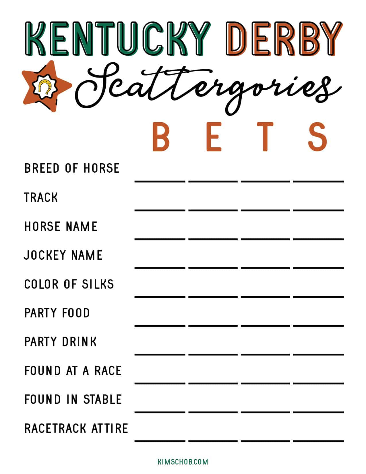 Free Kentucky Derby Printable Games - Kim Schob throughout Free Kentucky Derby Printables