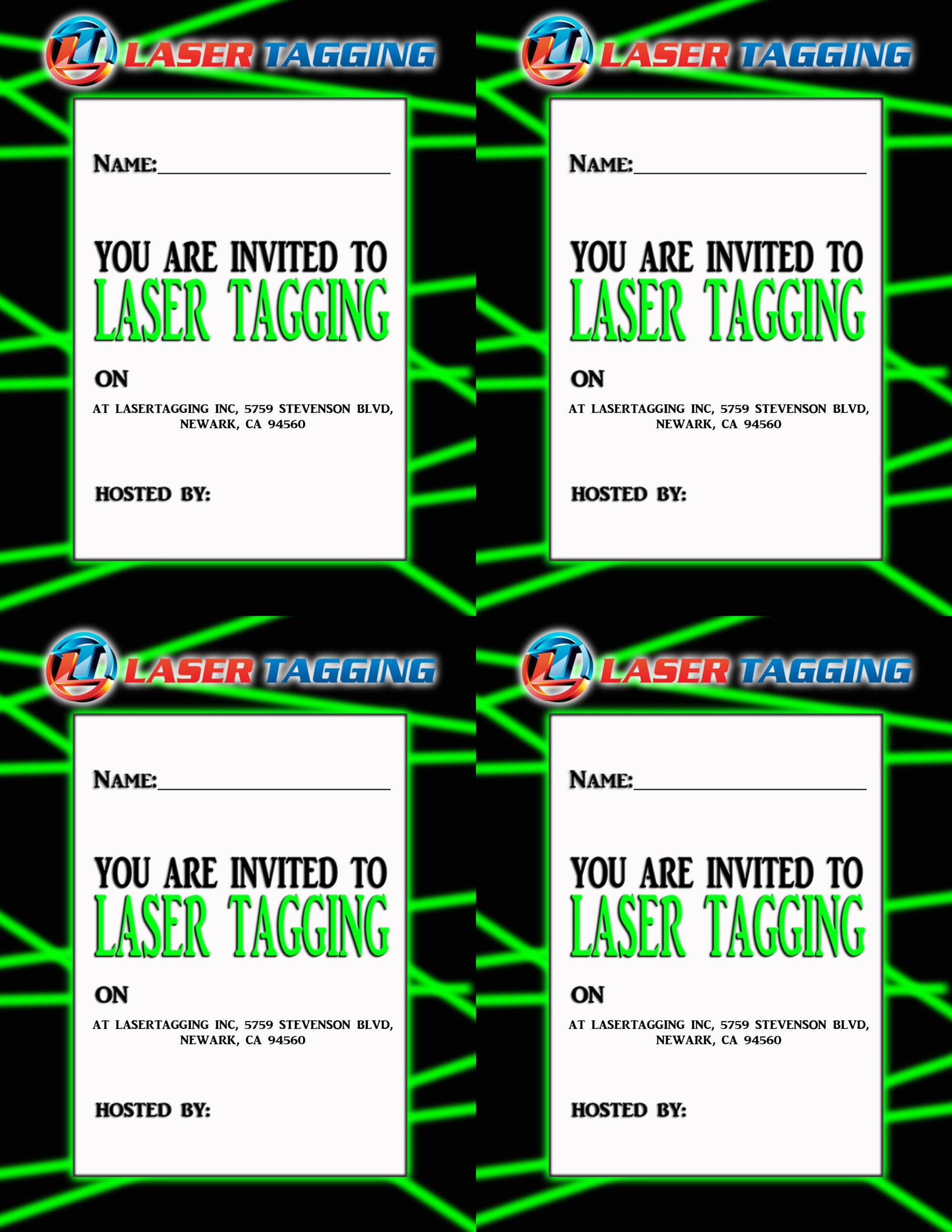 Free Laser Tag Birthday Invitation Templates - Printable Templates with regard to Free Printable Laser Tag Invitation Template