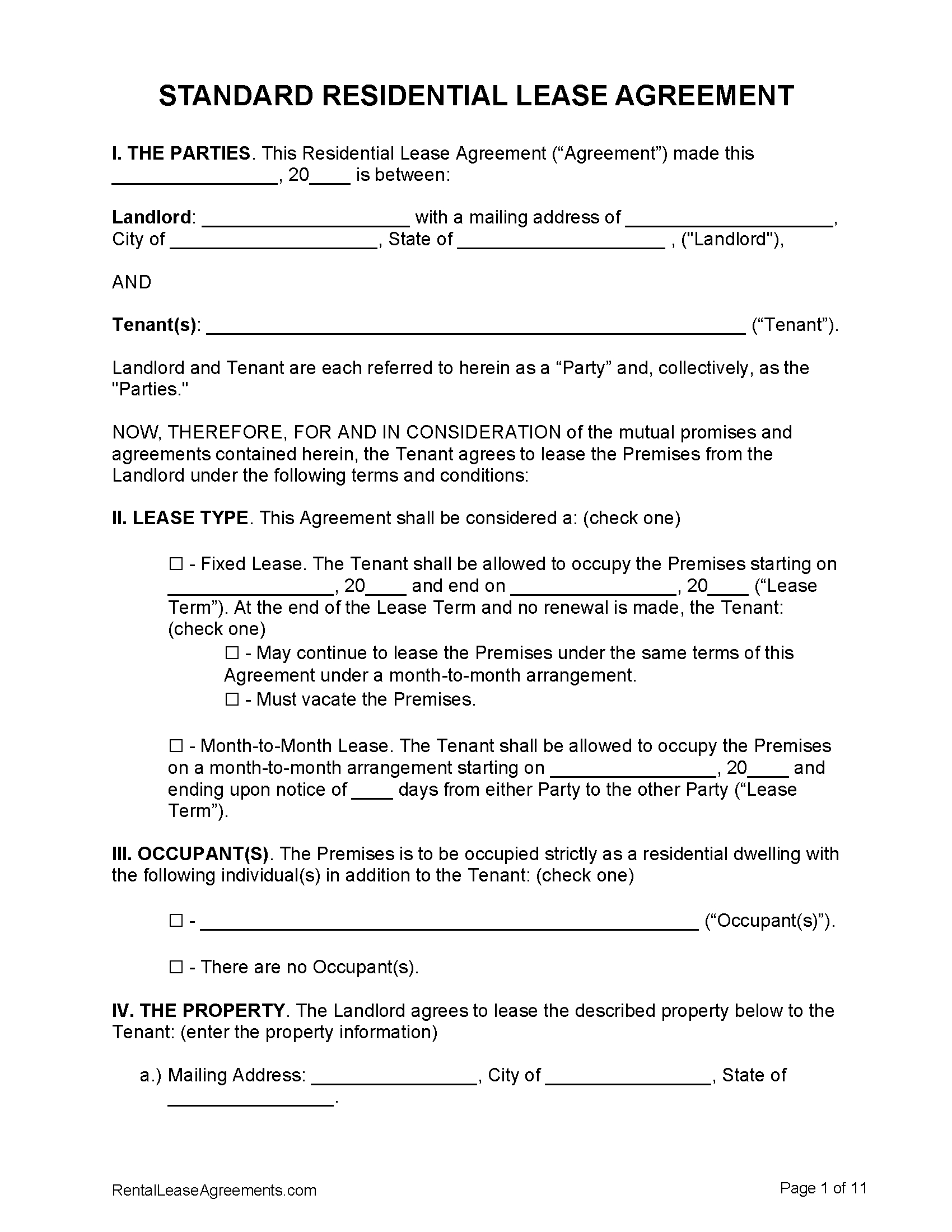 Free Lease Agreement Templates | Pdf &amp;amp; Word within Free Printable Lease