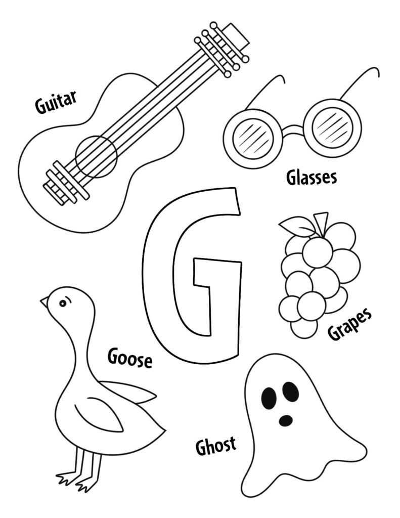 Free Letter G Worksheets For Preschool! ⋆ The Hollydog Blog inside Free Printable Letter G Coloring Pages