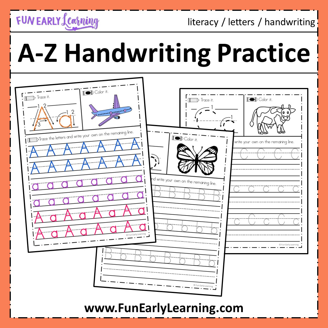 Free Letter Tracing Worksheets – A-Z Handwriting Practice – Fun for Free Printable Worksheets Handwriting Practice