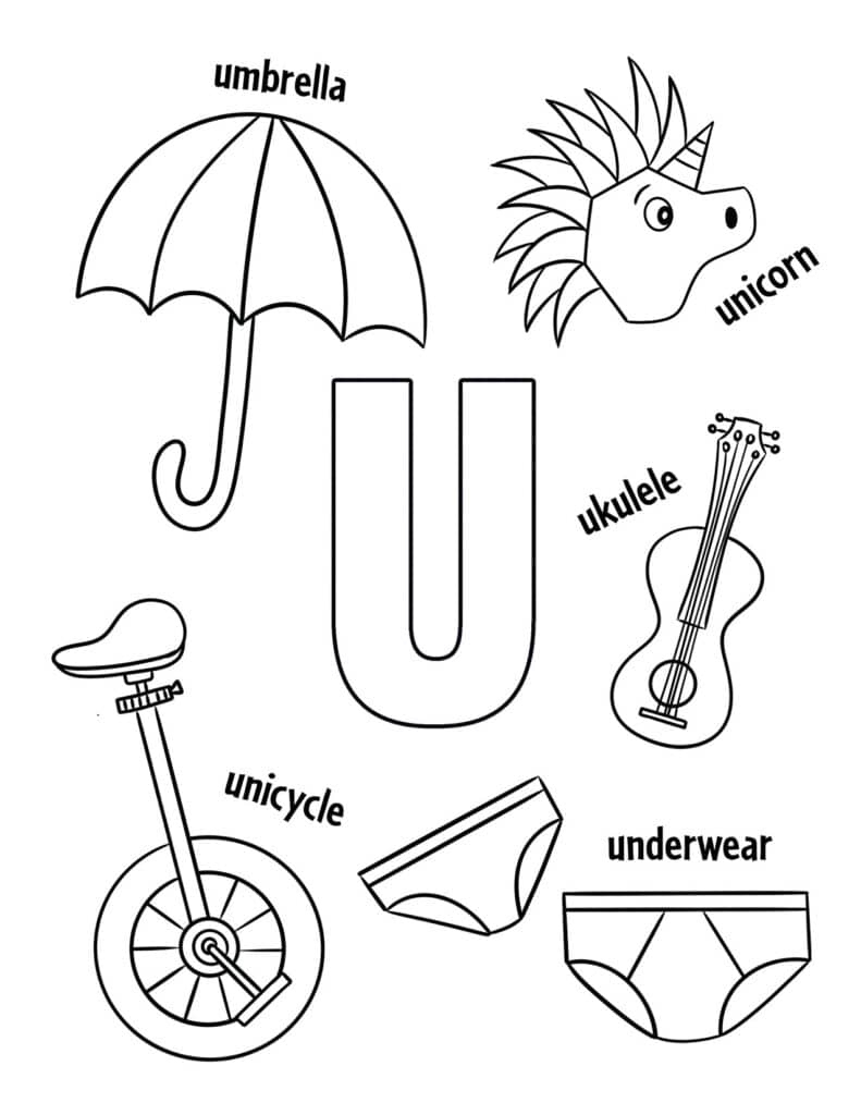 Free Letter U Worksheets For Preschool ⋆ The Hollydog Blog intended for Free Printable Letter U Coloring Pages