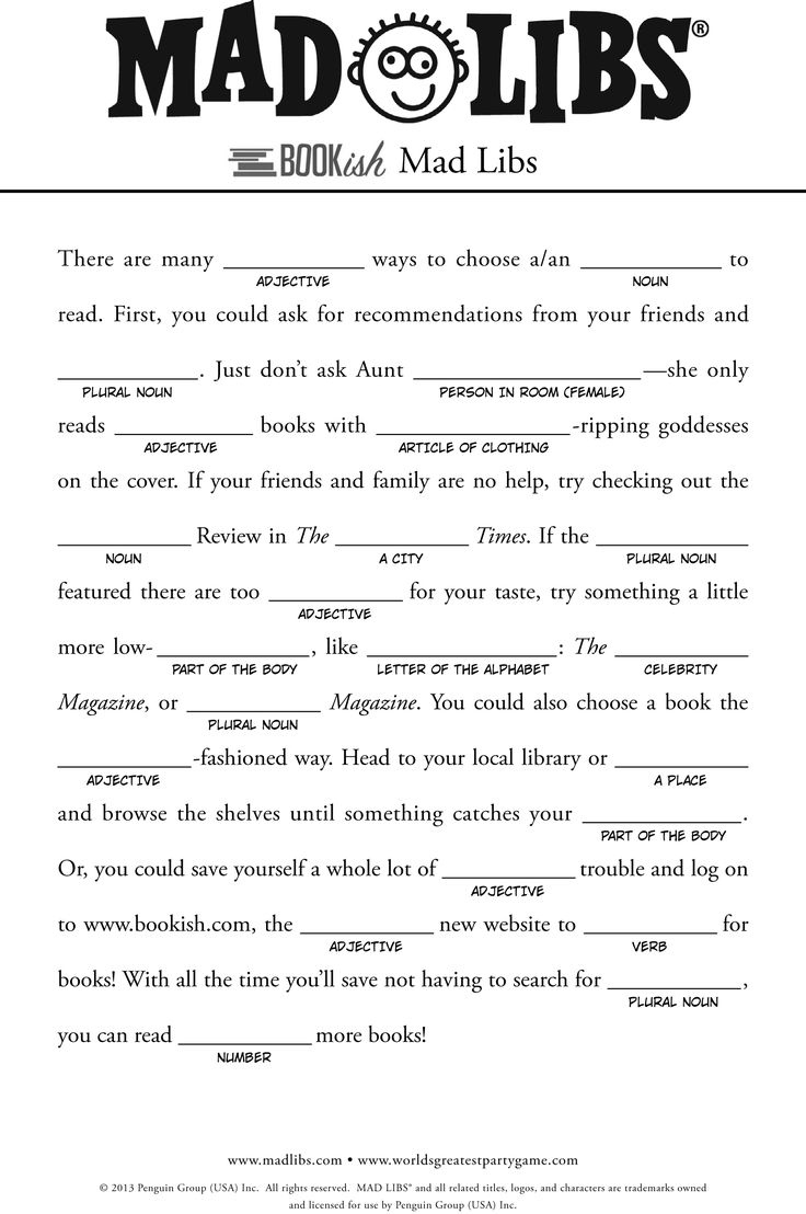 Free &amp;#039;Mad Libs&amp;#039; For Kids | Mad Libs, Mad Libs For Adults, Funny for Printable Free Mad Libs Sheets