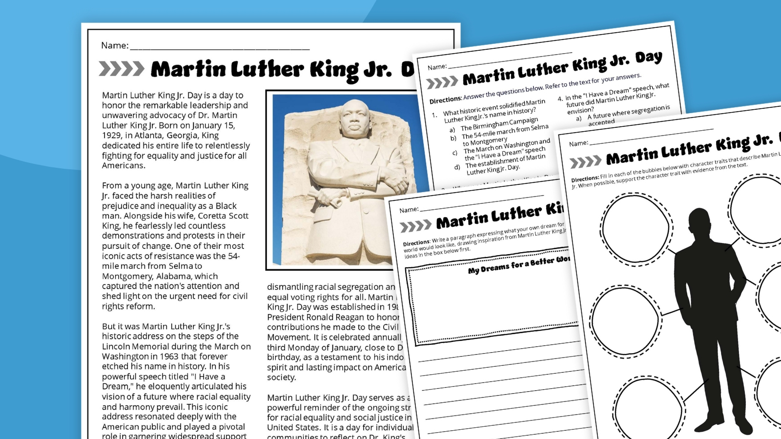 Free Martin Luther King Jr. Worksheets in Free Printable Martin Luther King Jr Worksheets