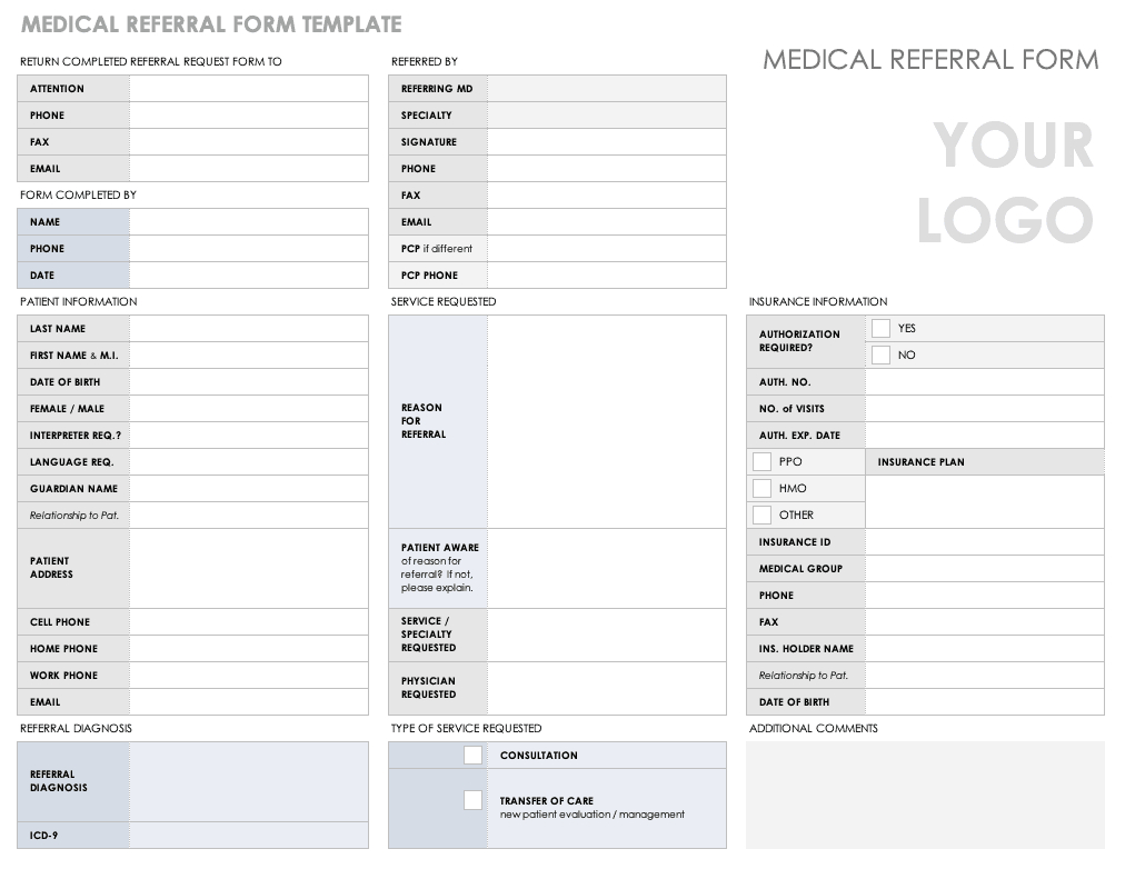 Free Medical Form Templates | Smartsheet with regard to Free Printable Medical Forms