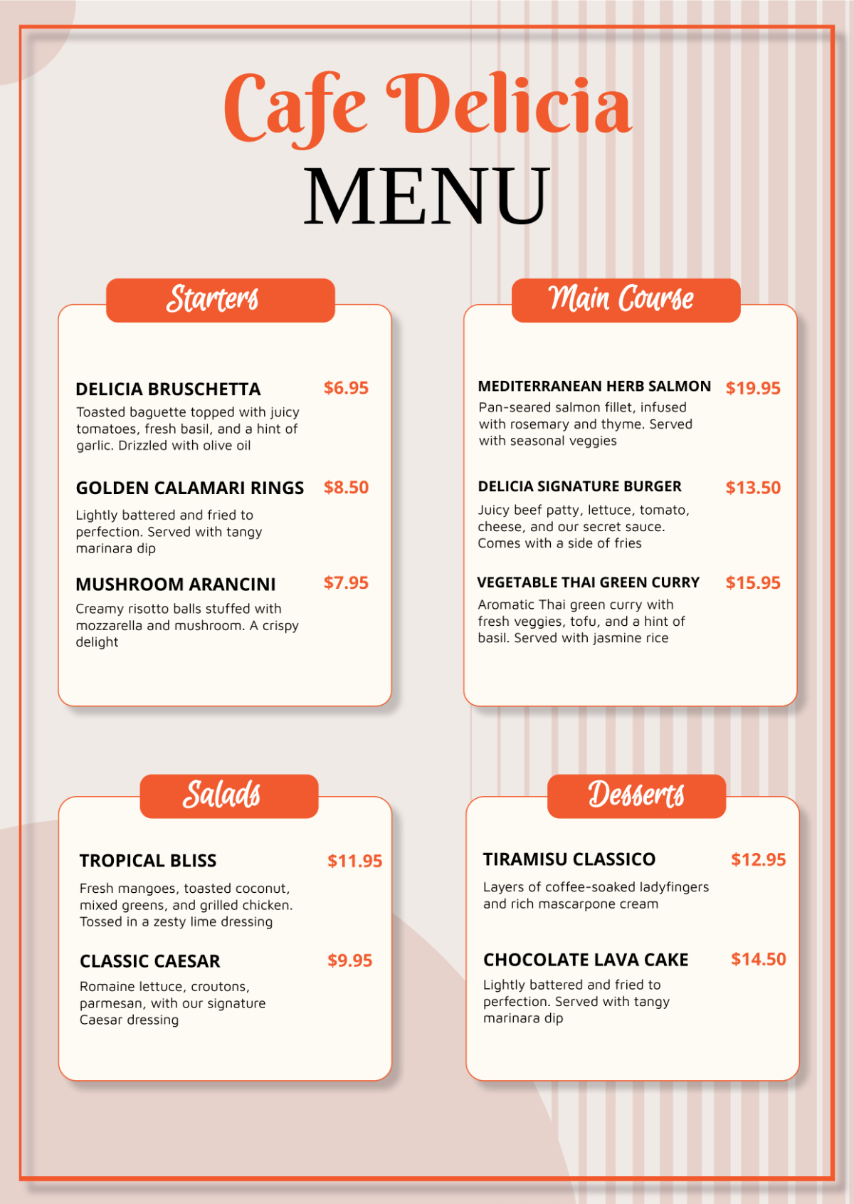 Free Menu Templates &amp;amp; Examples - Edit Online &amp;amp; Download with Free Online Printable Menu Maker