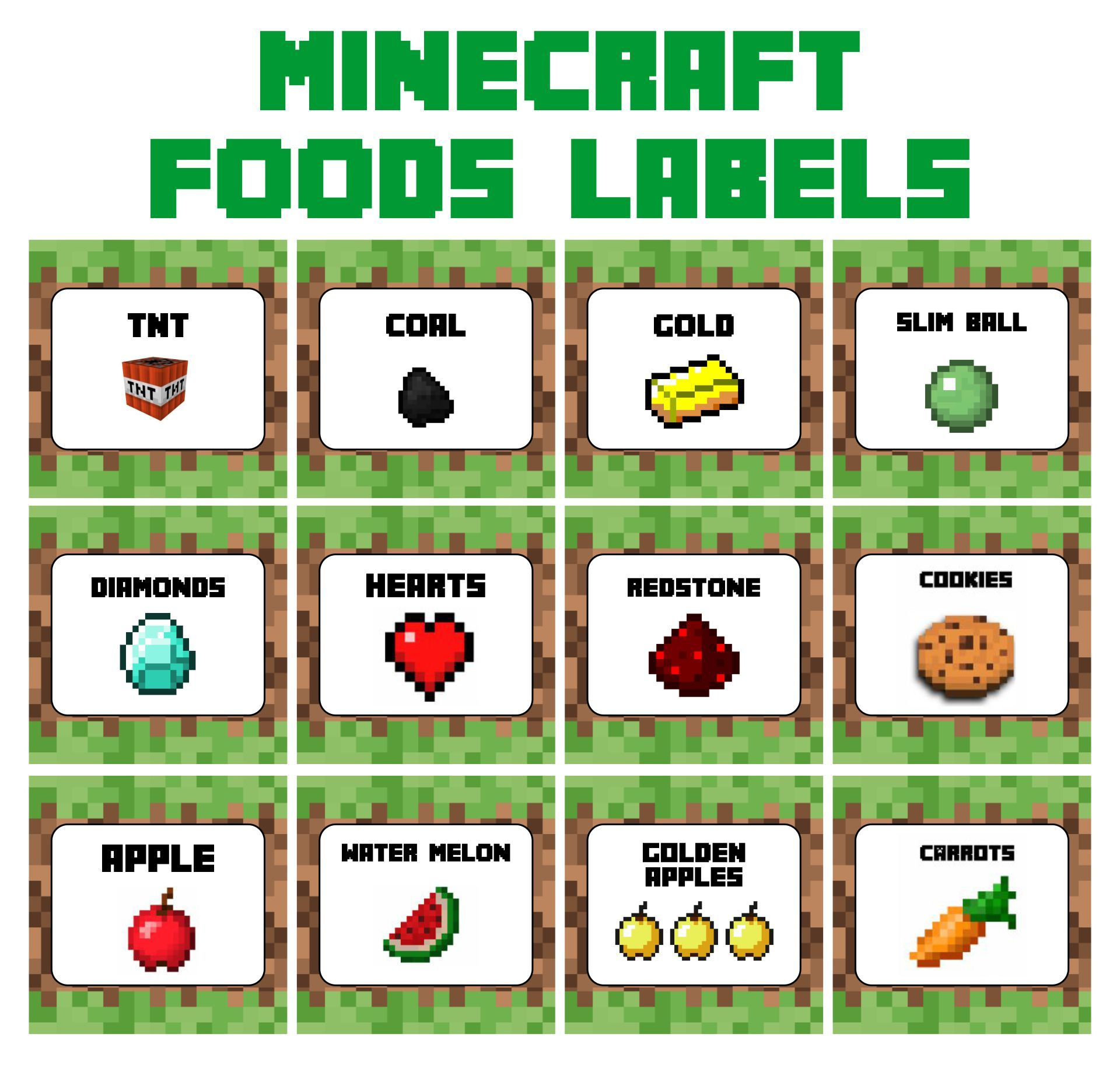 Free Minecraft Printable Food Tents | Minecraft Food, Minecraft with regard to Free Printable Minecraft Food Labels