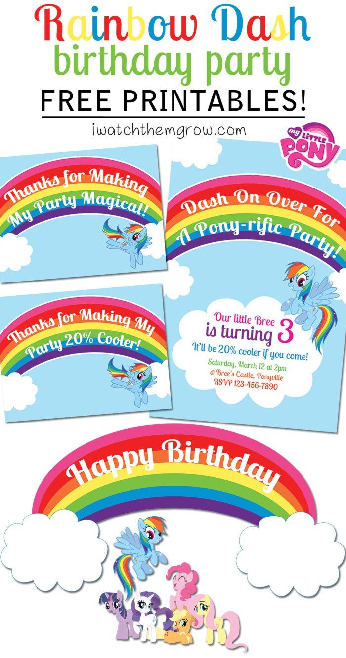 Free Mlp Rainbow Dash Birthday Party Printables | Rainbow Dash within Free My Little Pony Party Printables