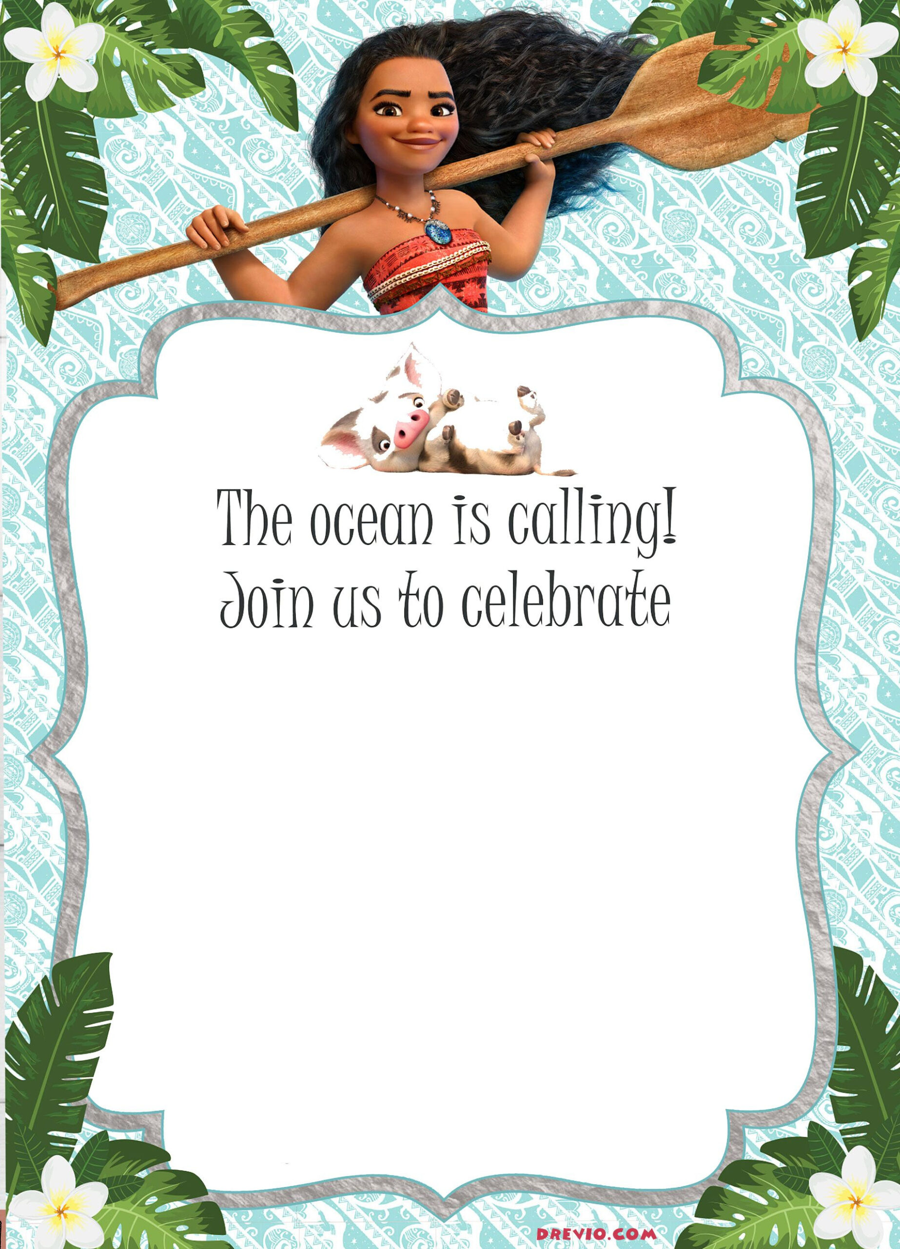 Free Moana Birthday Invitation Template | Printable Birthday in Free Moana Printable Invitations