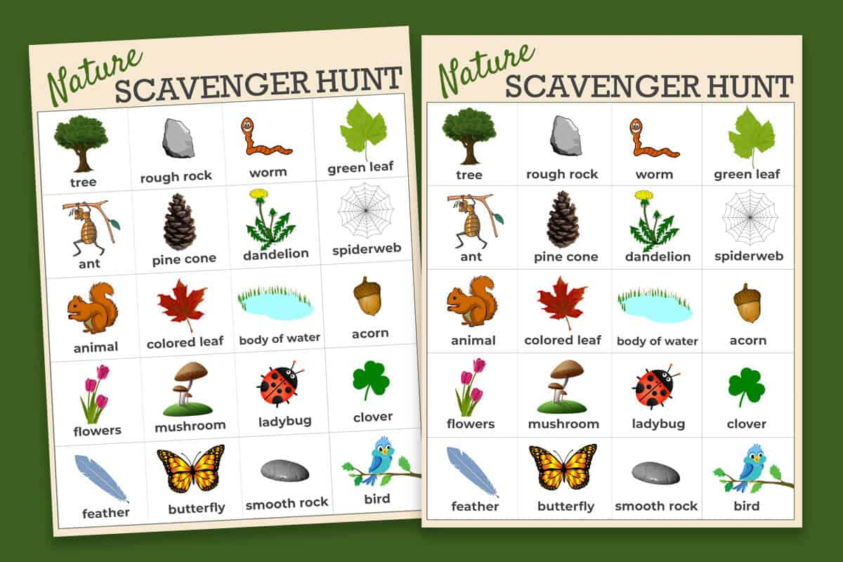 Free Nature Scavenger Hunt Printable | Mrs. Merry for Free Printable Scavenger Hunt