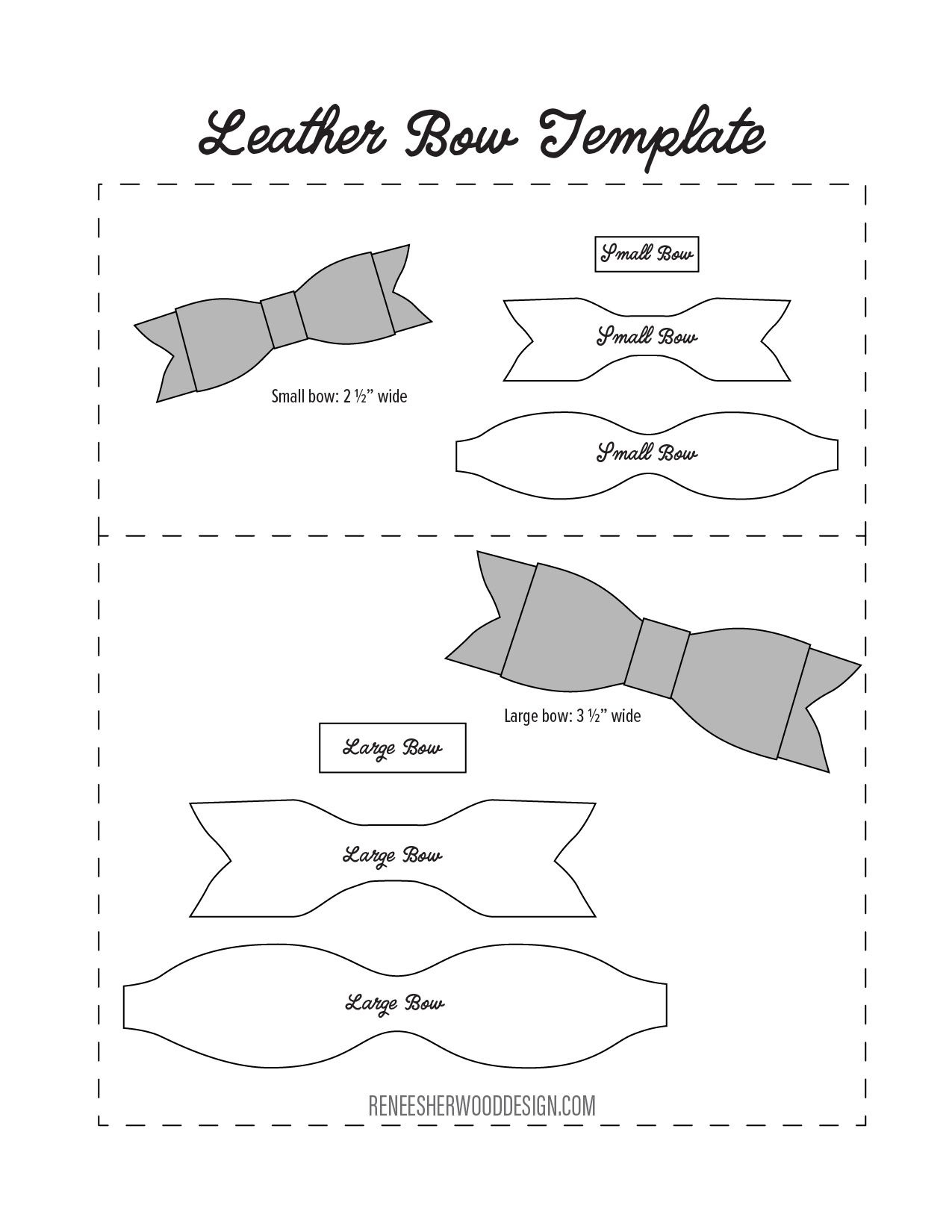 Free No Sew Leather Or Felt Bow Template throughout Cheer Bow Template Printable Free