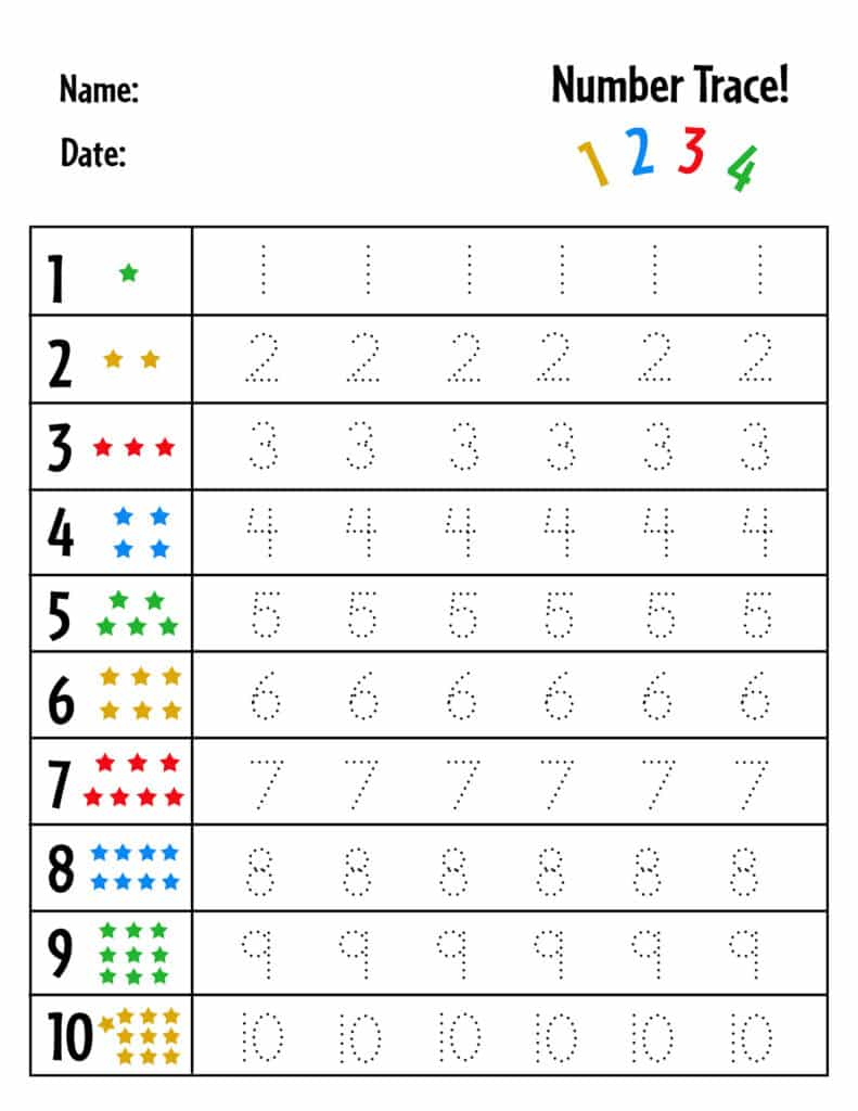 Free Numbers 1-20 Tracing Worksheets! ⋆ The Hollydog Blog in Free Printable Numbers 1-20 Worksheets