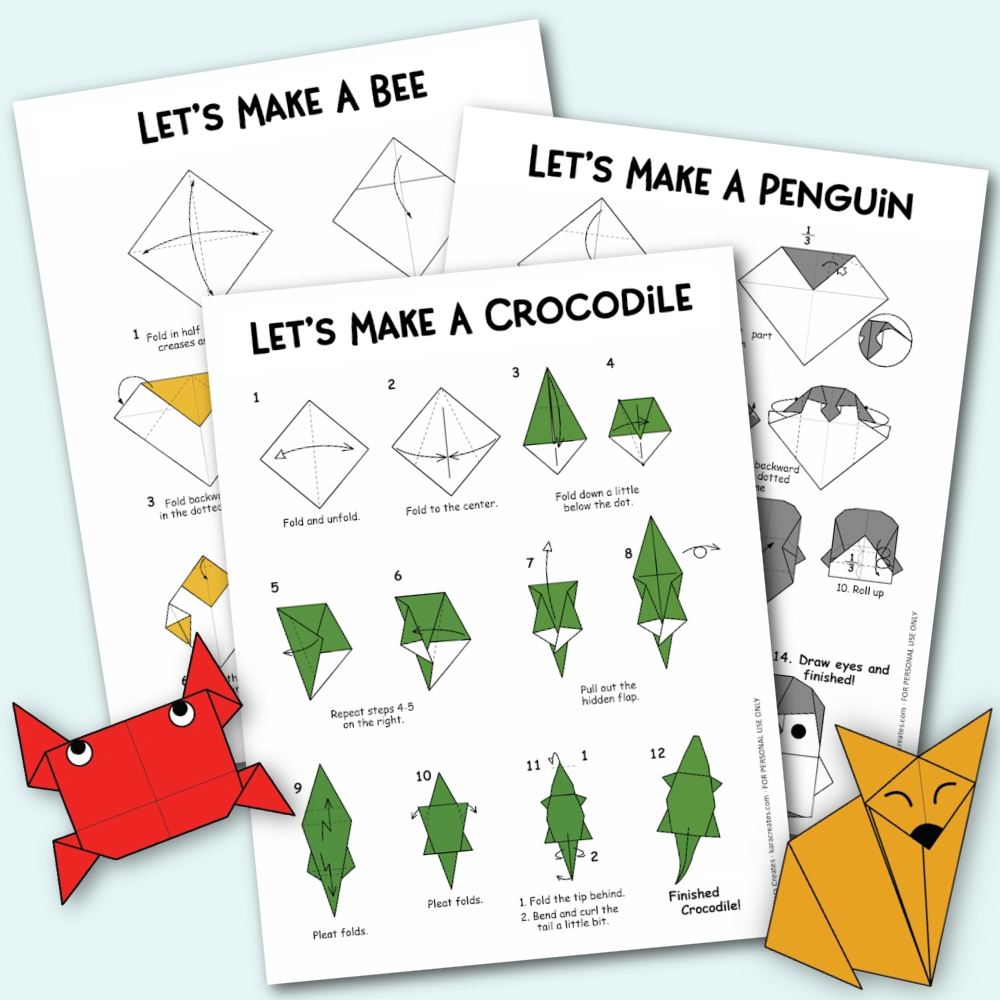 Free Origami Animals With Instructions And Diagrams - Kara Creates with Printable Origami Instructions Free