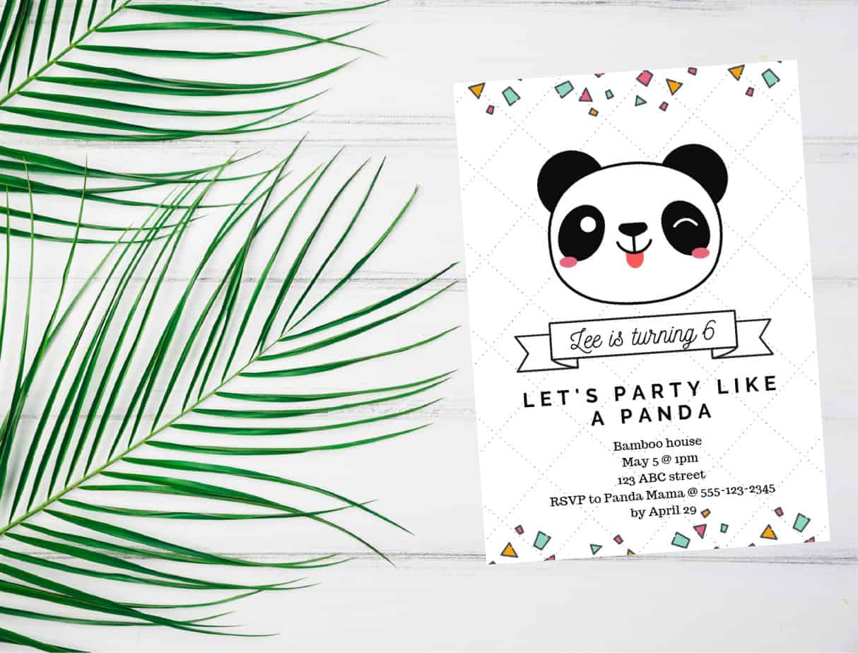 Free Panda Party Invitation Template + Video Tutorial | Shabby in Panda Bear Invitations Free Printable