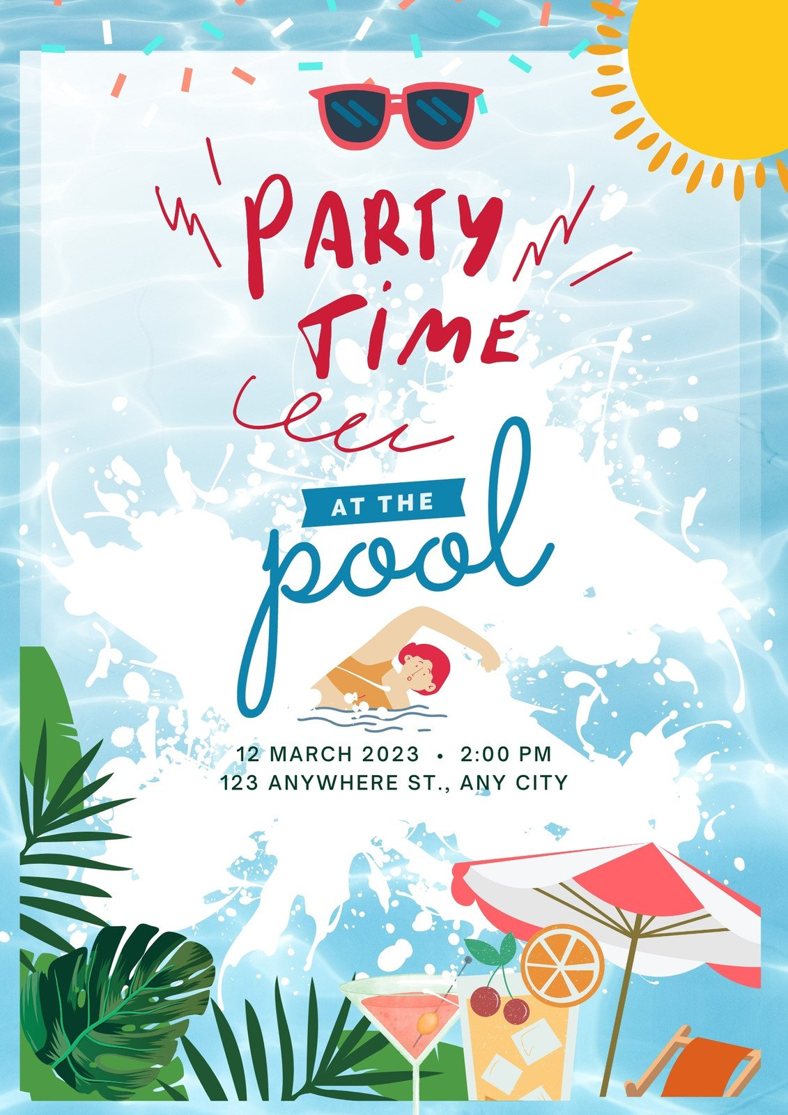 Free Pool Party Flyer Templates To Edit And Print | Canva pertaining to Pool Party Flyers Free Printable