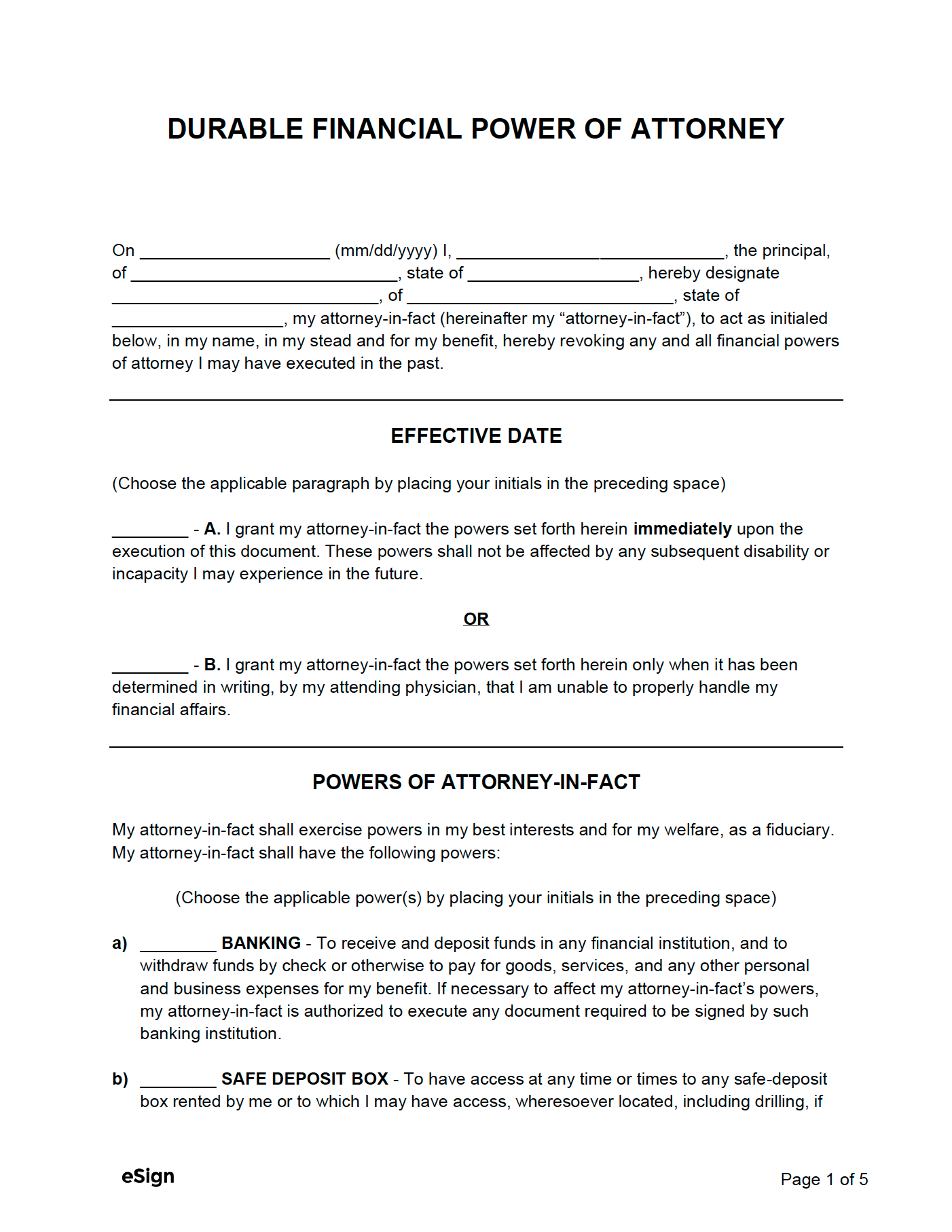 Free Power Of Attorney Forms (11) | Pdf | Word in Free Printable Power of Attorney