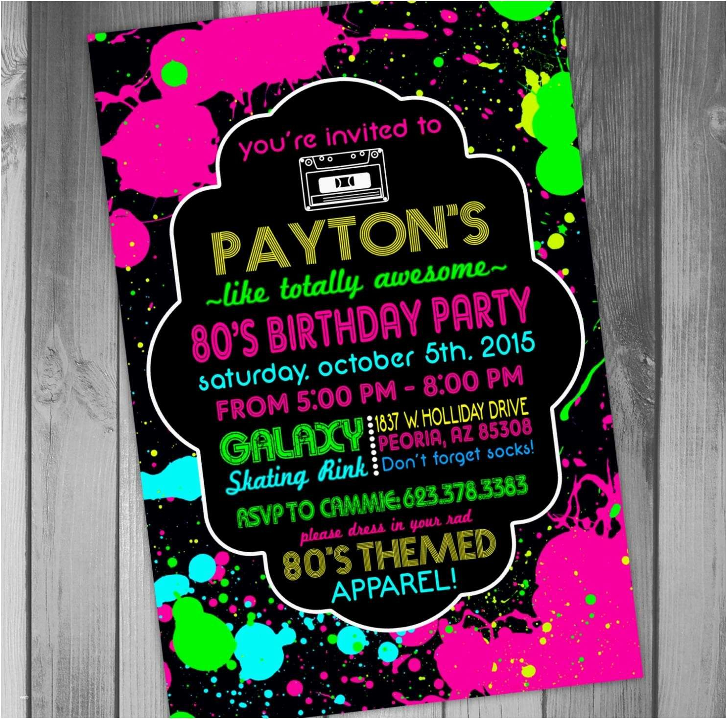 Free Printable 80S Birthday Invitations - Printable Templates with Free Printable 80S Birthday Party Invitations