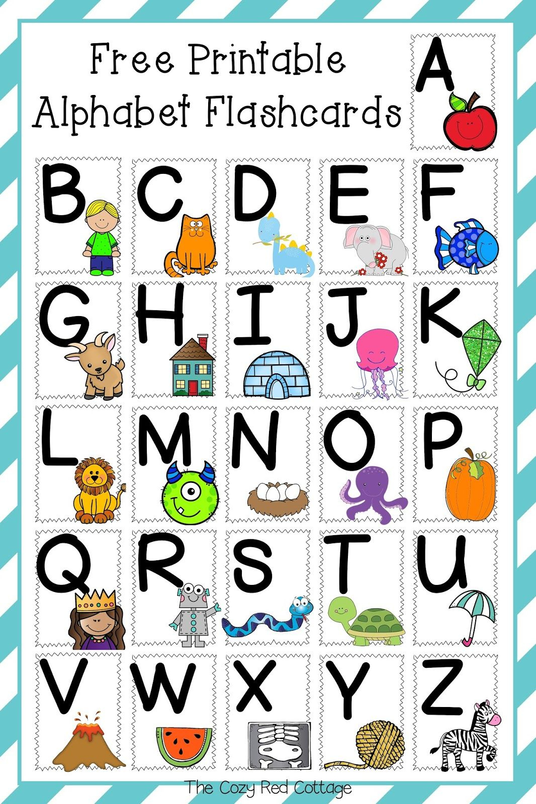 Free Printable Alphabet Flashcards | Alphabet Flashcards, Abc intended for Free Printable Alphabet Cards With Pictures