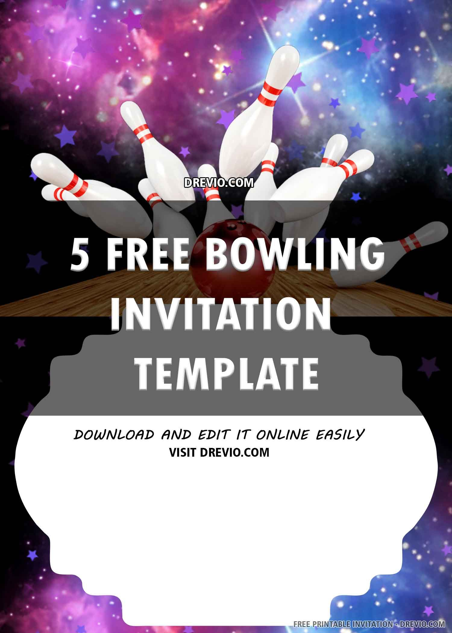 Free Printable) – Amazing Bowling Birthday Invitation Template pertaining to Free Printable Bowling Invitation Templates