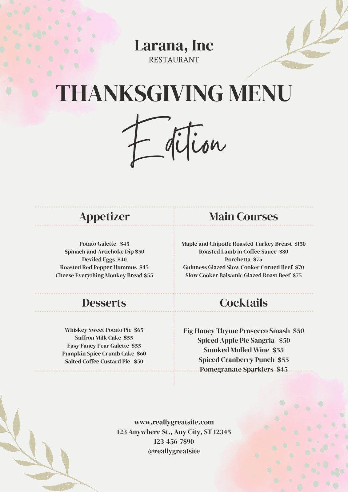 Free Printable And Customizable Dinner Party Menu Templates | Canva for Free Printable Dinner Party Menu Template