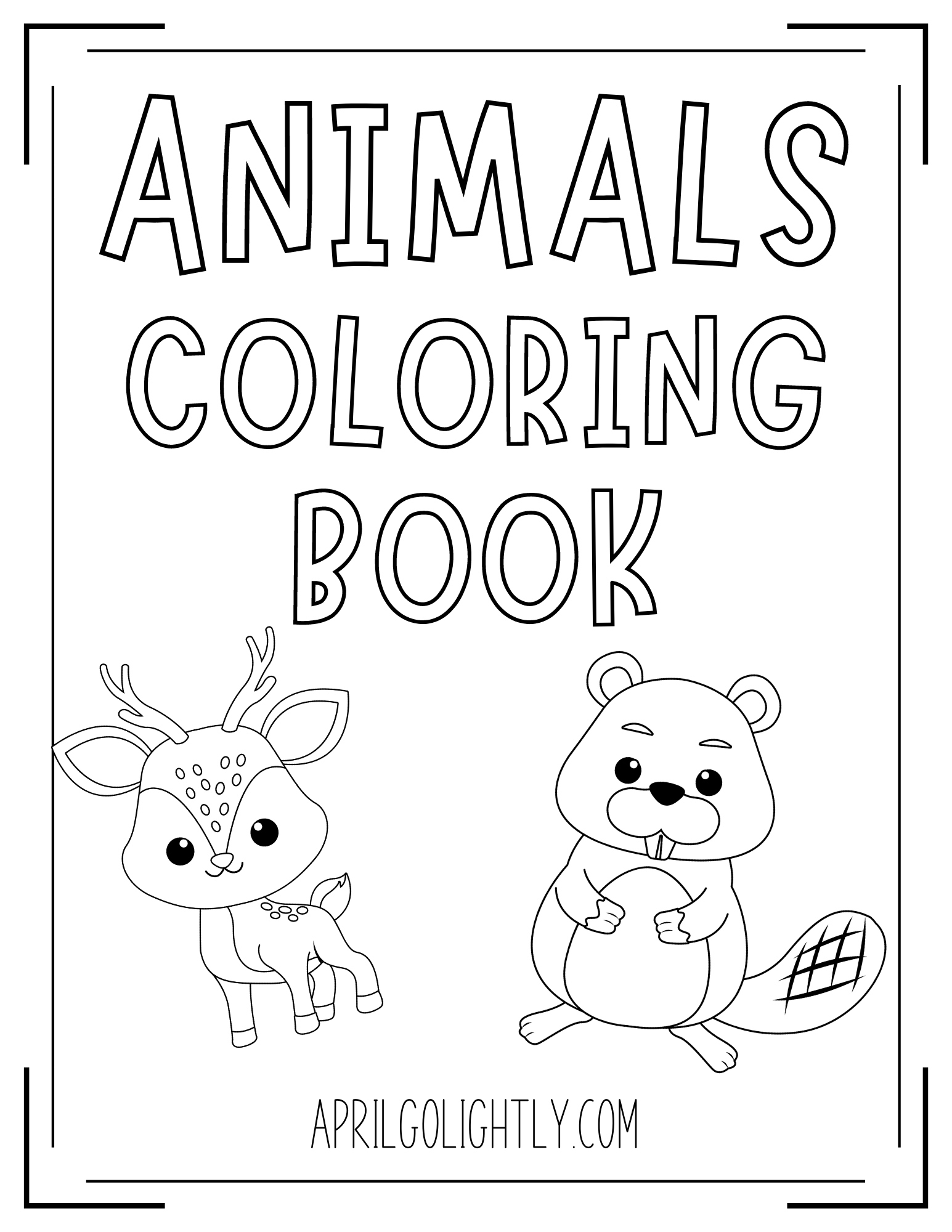 Free Printable Animals Coloring Book - April Golightly pertaining to Free Coloring Pages Animals Printable