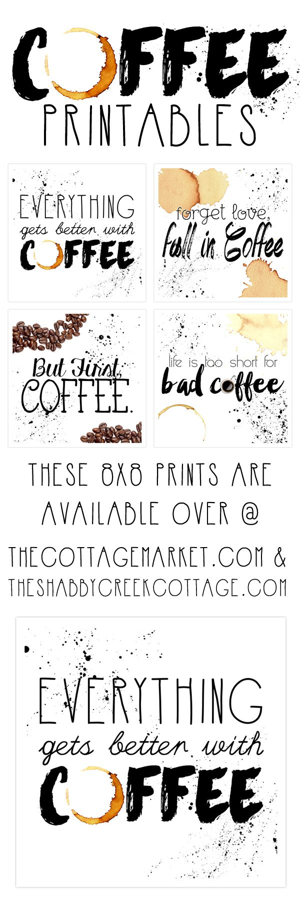 Free Printable Art: The Coffee Collection - The Cottage Market throughout Free Coffee Printable Art