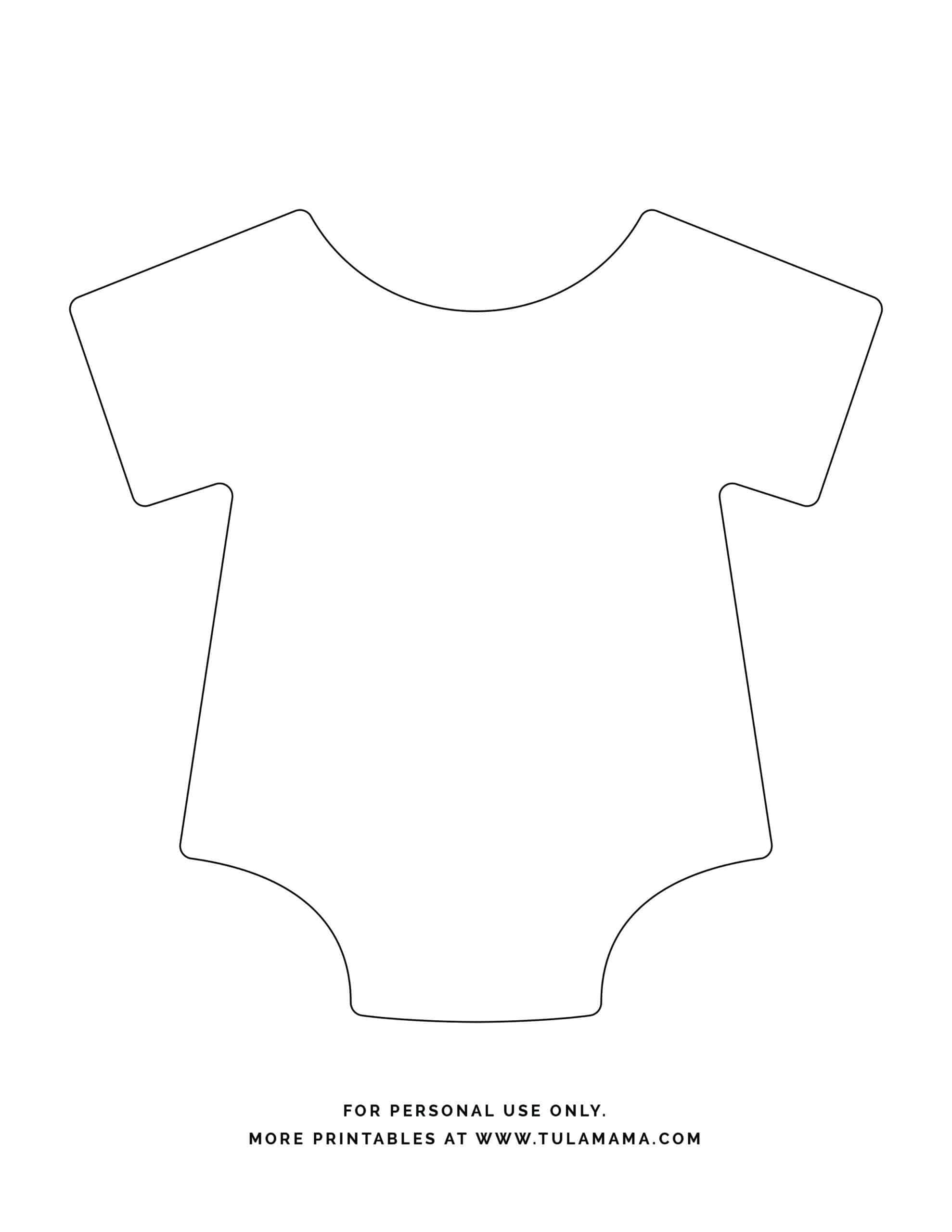 Free Printable Baby Onesie Template For Baby Shower Decorations pertaining to Free Printable Onesies