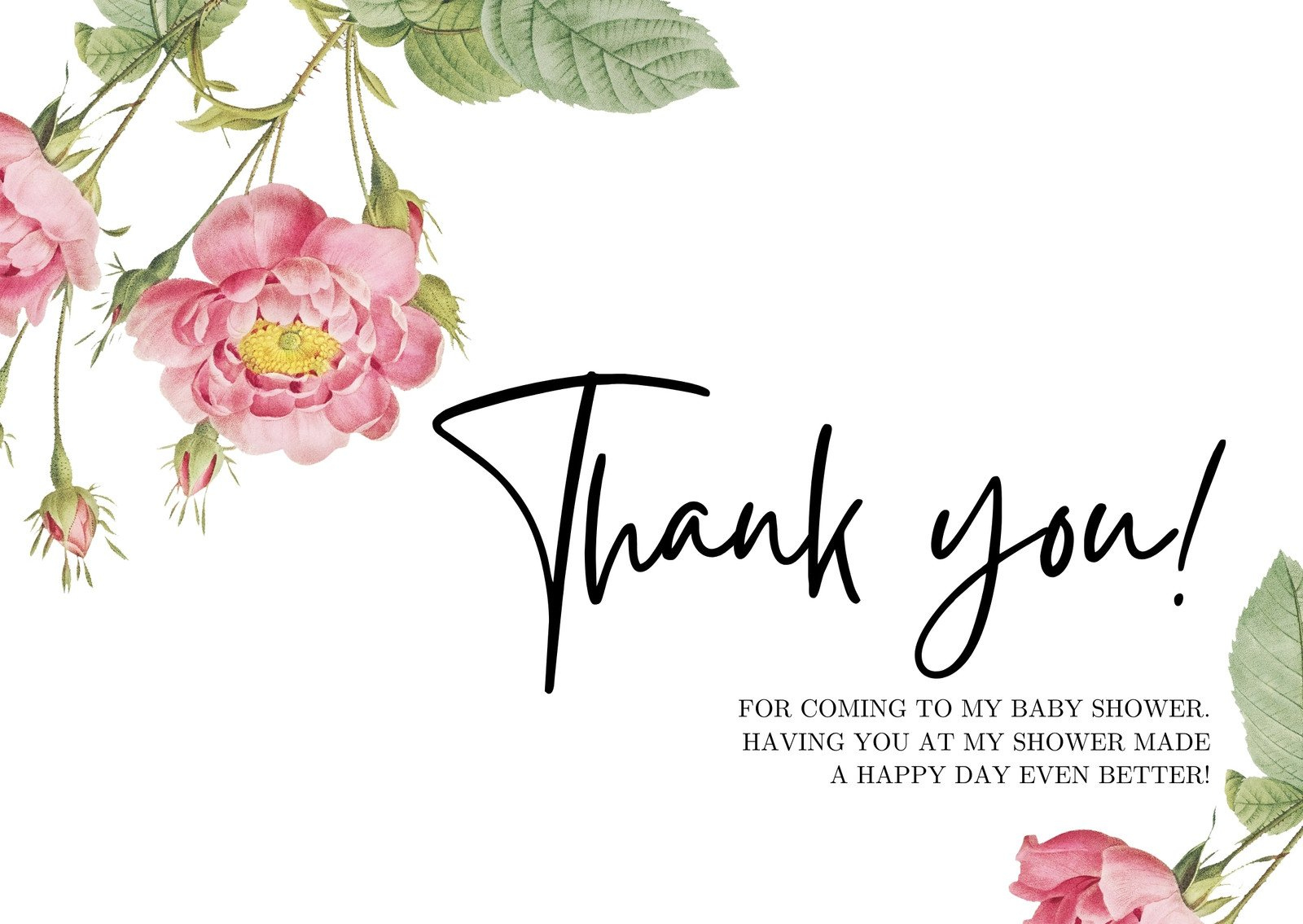 Free Printable Baby Shower Thank You Card Templates | Canva throughout Free Printable Baby Shower Thank You Cards