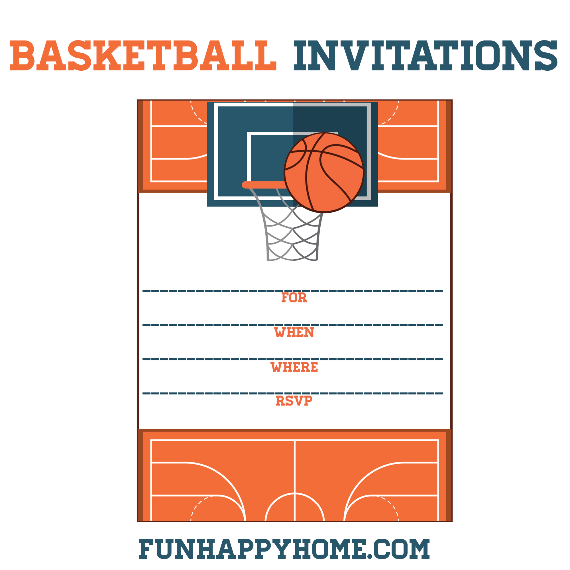 Free Printable Basketball Themed Party Invitations - Fun Happy Home regarding Basketball Invites Free Printable