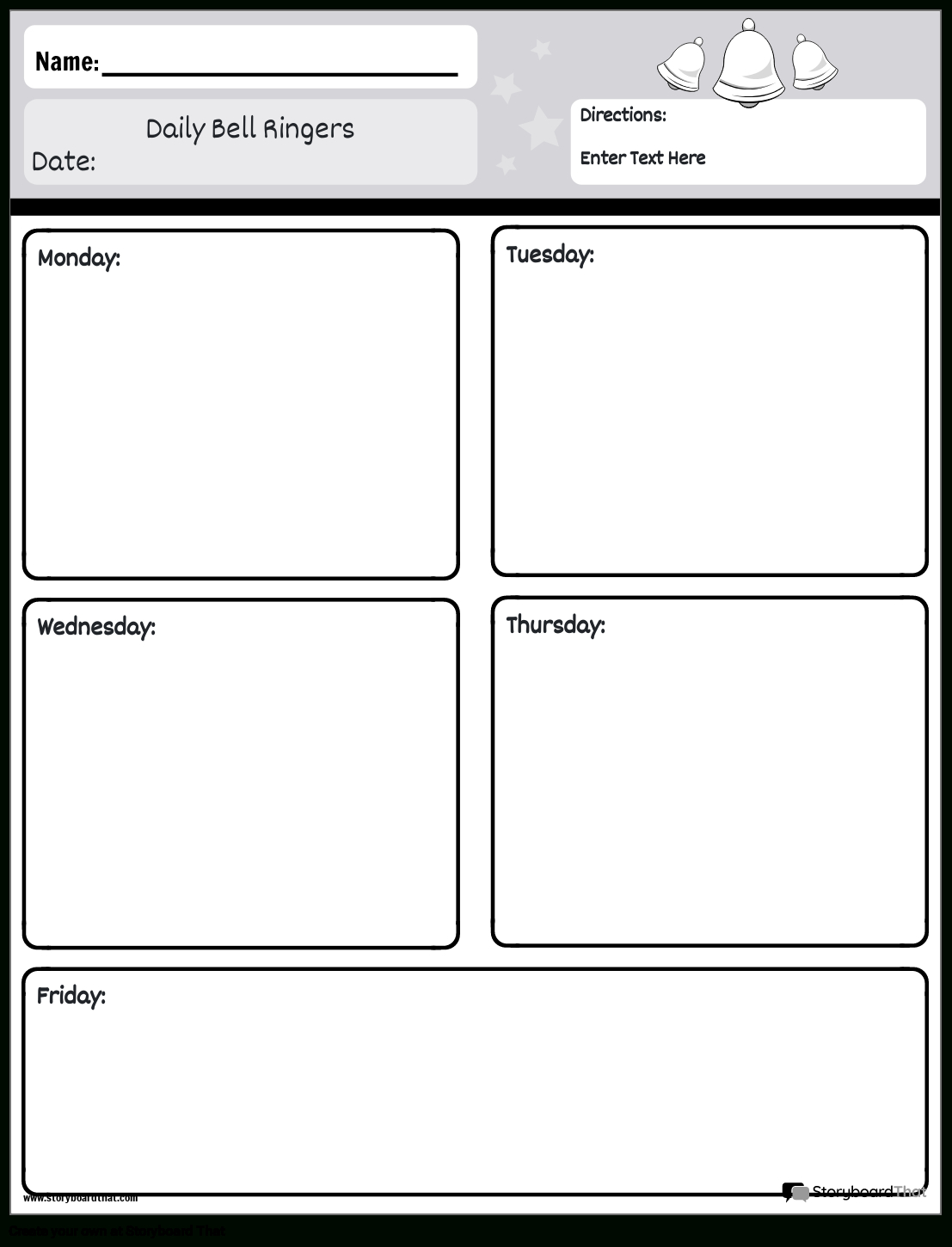 Free Printable Bell Ringers Templates | Storyboardthat intended for Free Printable Bell Ringers