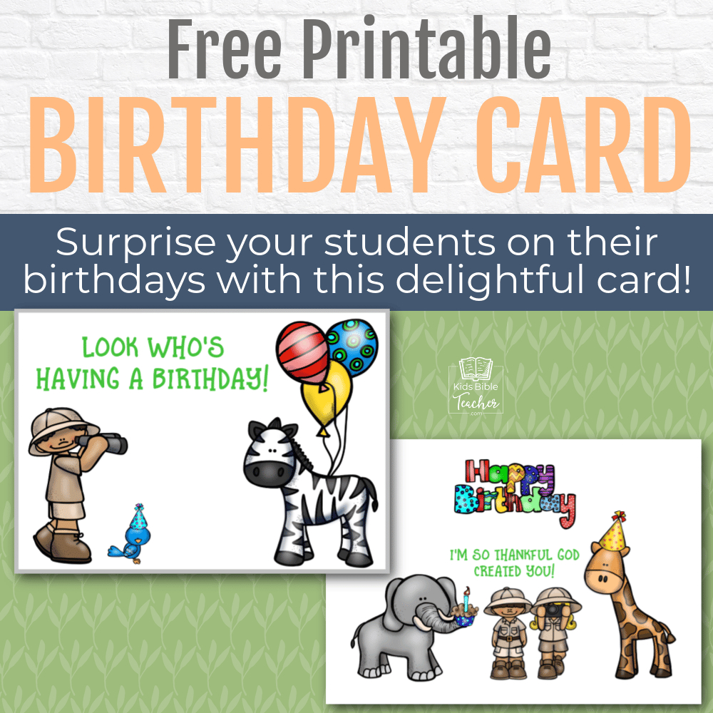 Free Printable Birthday Card - Kids Bible Teacher in Free Printable Christian Birthday Cards for Kids