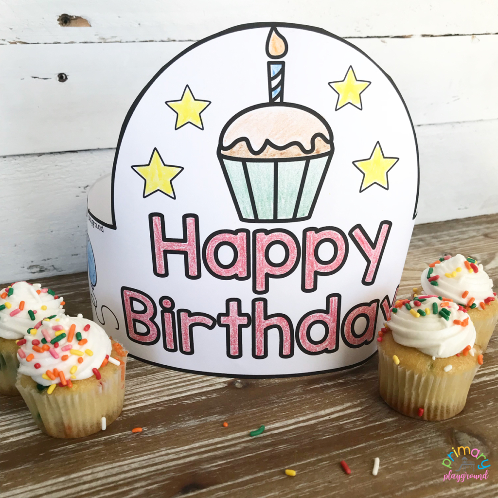 Free Printable Birthday Hat - Primary Playground in Free Printable Birthday Hat Template