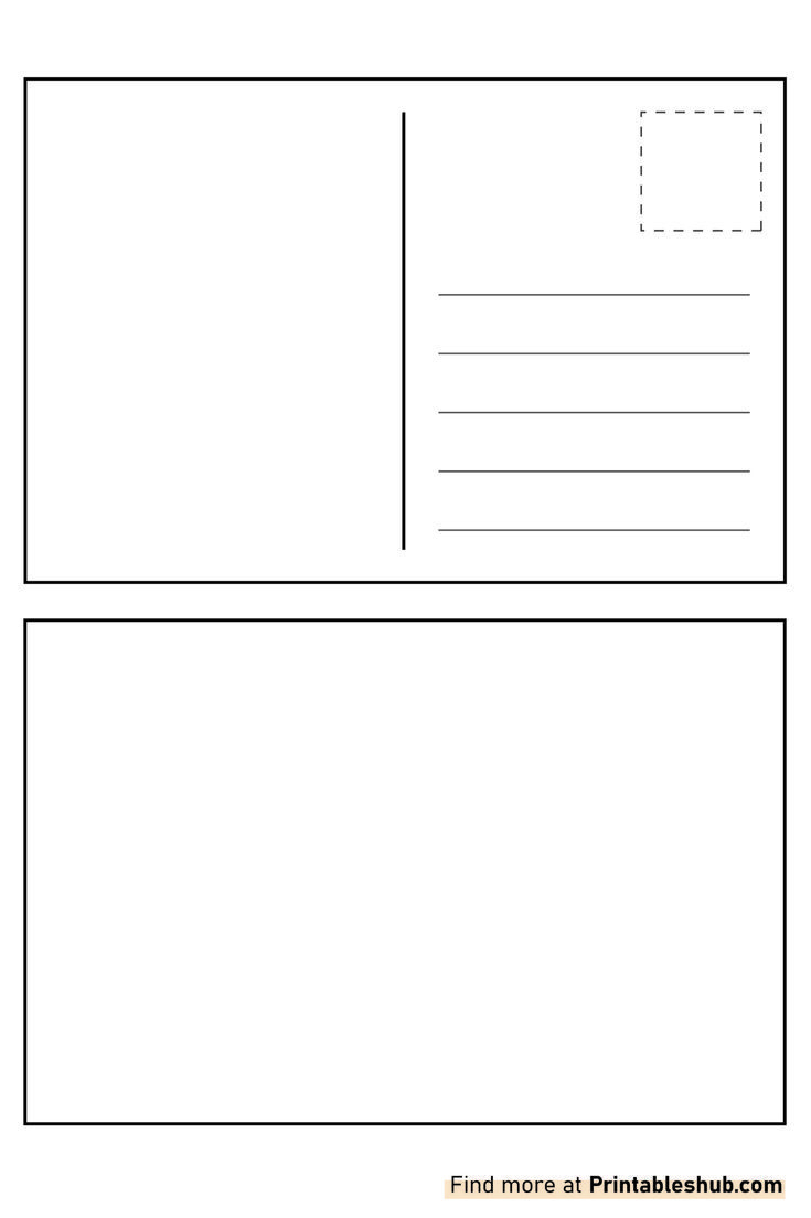 Free Printable Blank Postcard Template Pdf | Postcard Template with Free Blank Printable Postcards