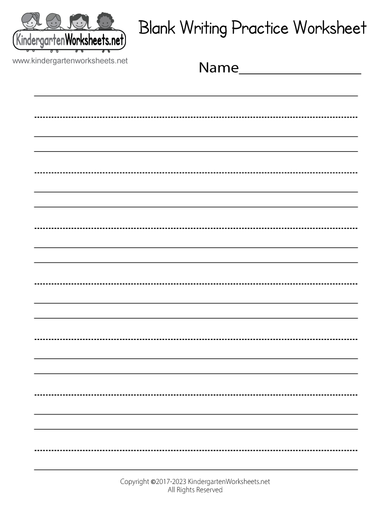 Free Printable Blank Writing Practice Worksheet in Free Printable Writing Worksheets