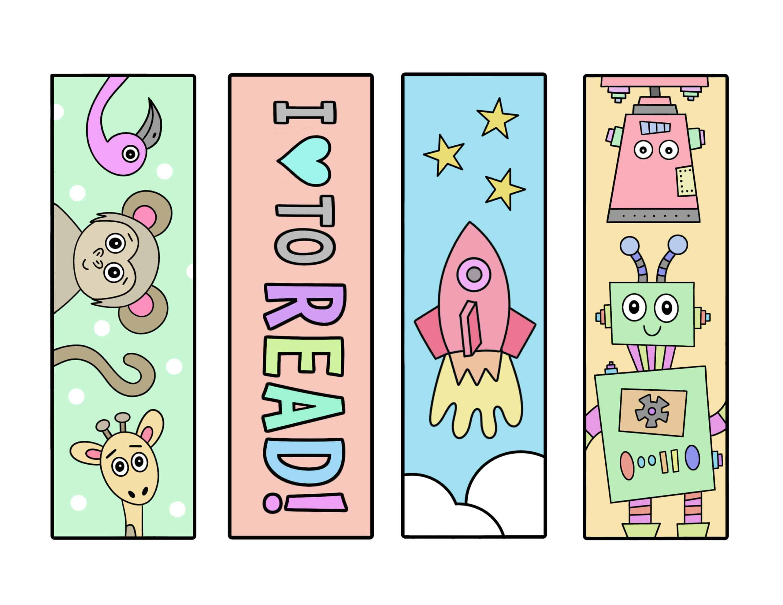 Free Printable Bookmarks To Color! ⋆ The Hollydog Blog with Free Printable Book Marks